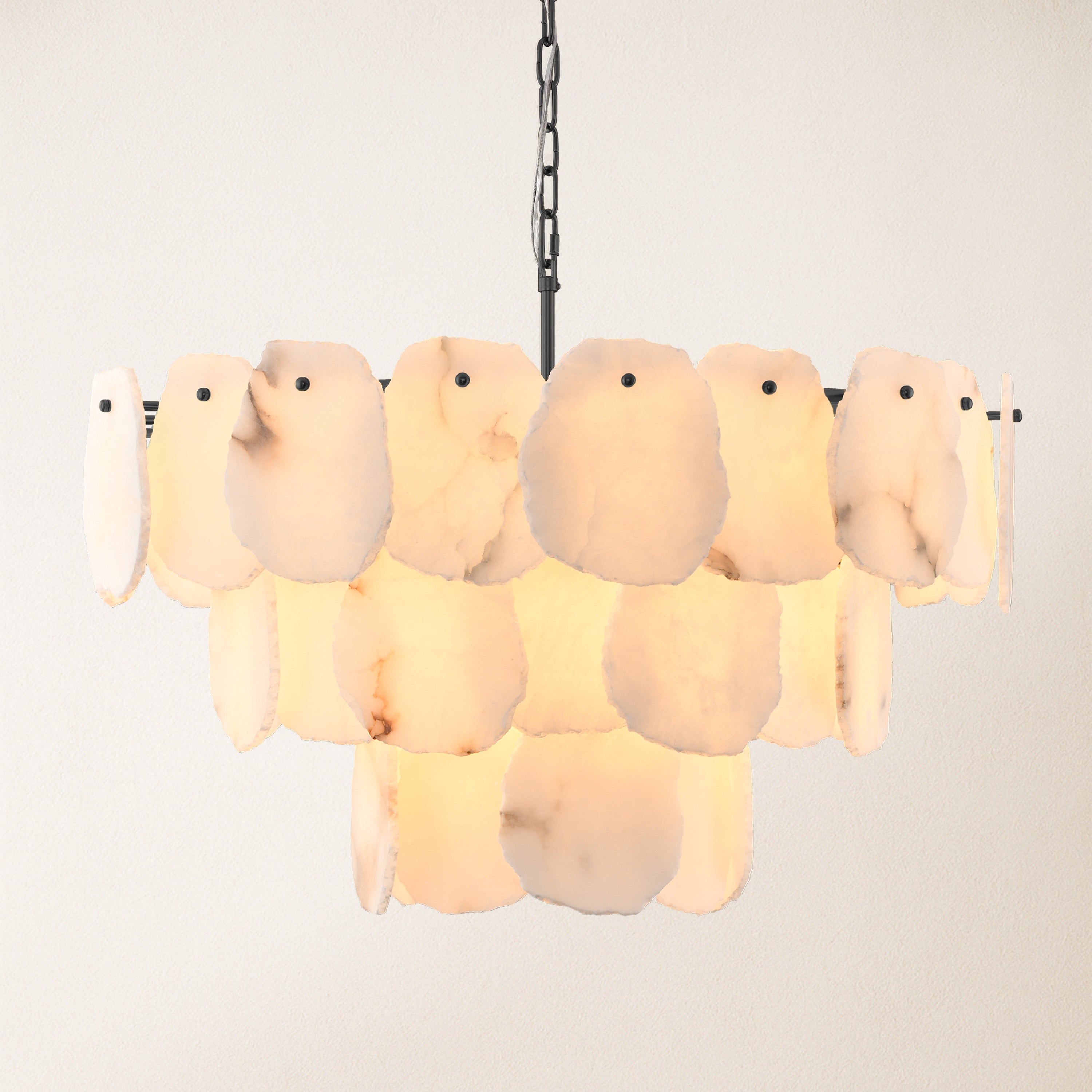 Moira Alabaster Multi-Tier Round Chandelier 81cm D