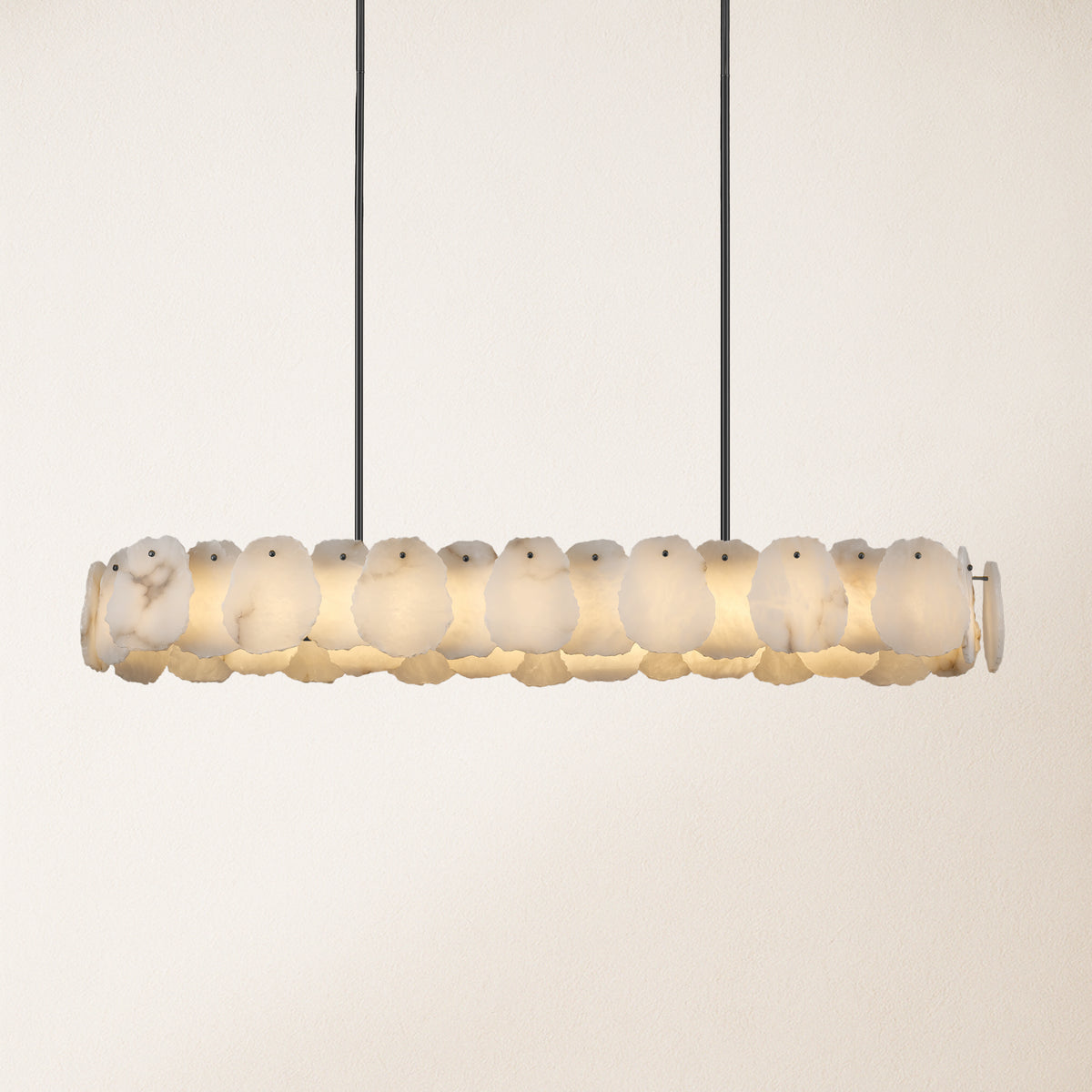 Moira Alabaster Oval Chandelier 58"W