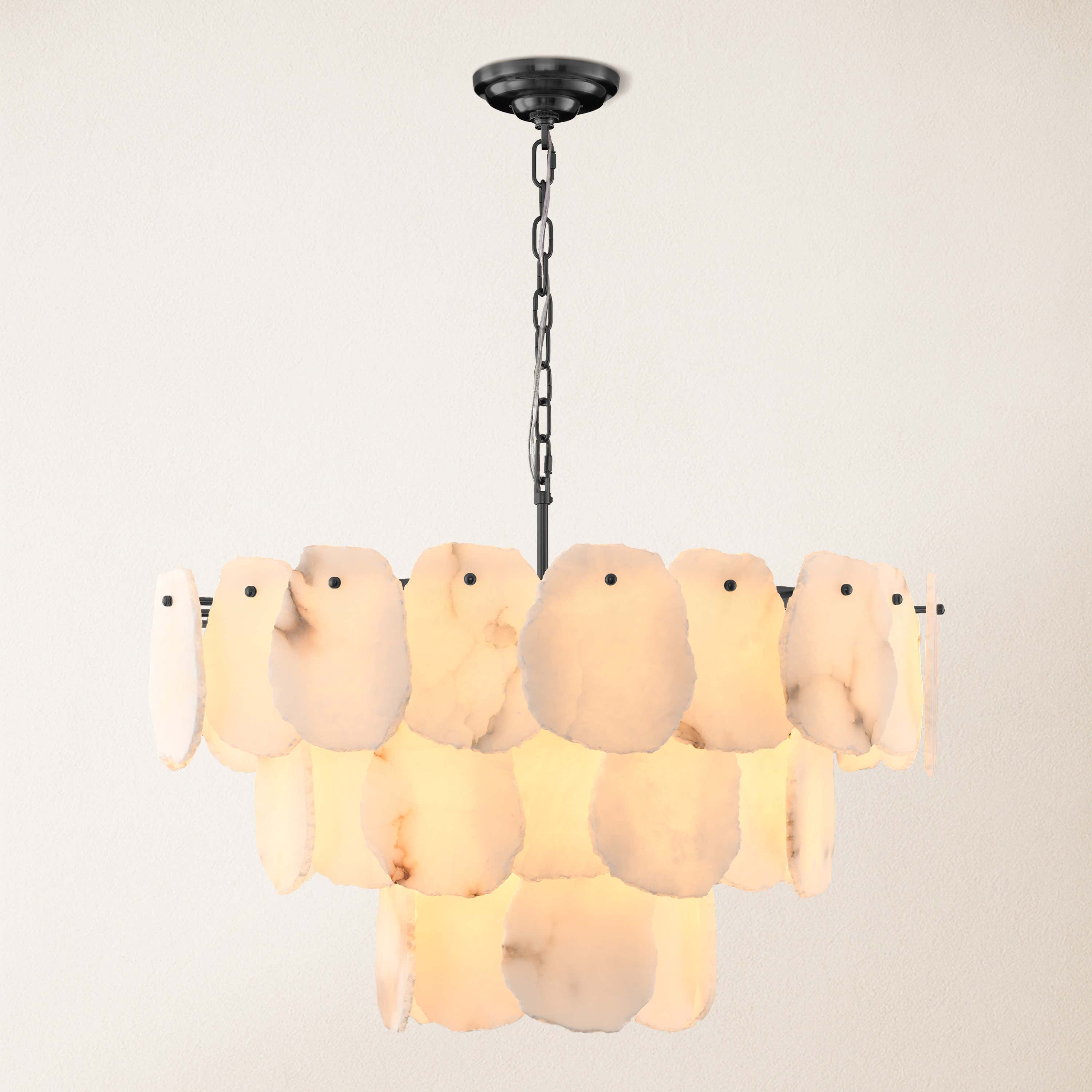 Moira Alabaster Multi-Tier Round Chandelier 32"D