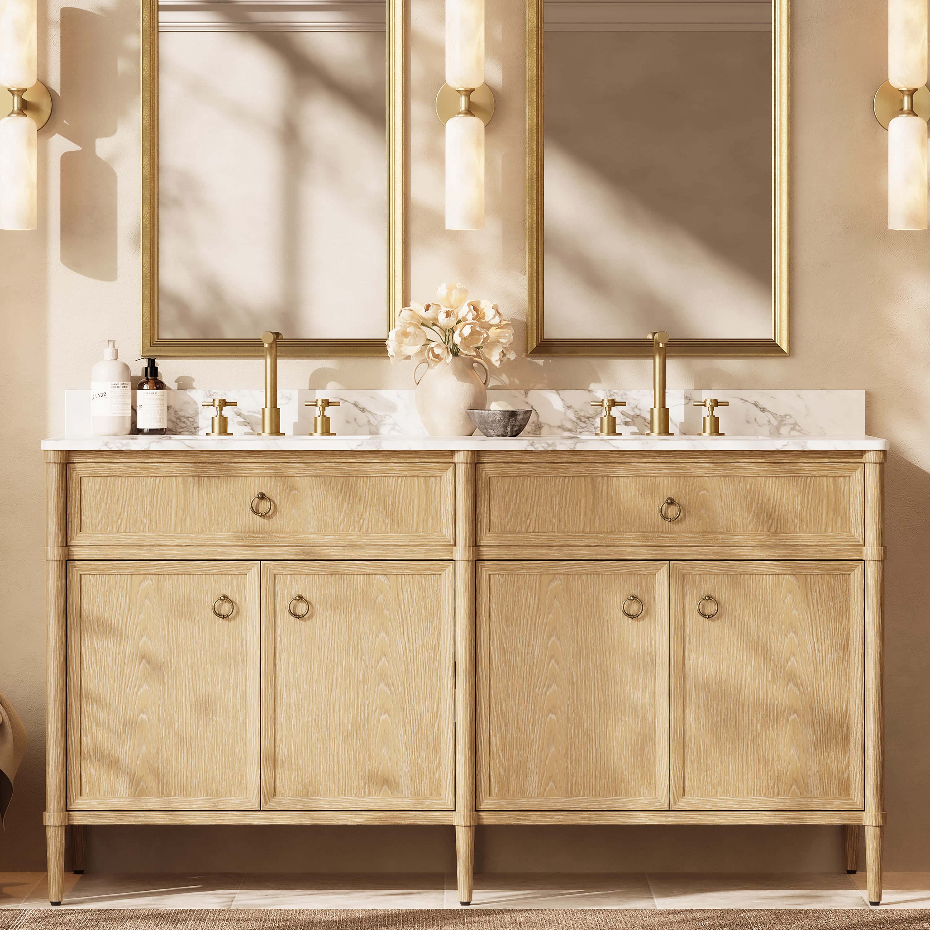 Maison Double Bathroom Vanity 63"W