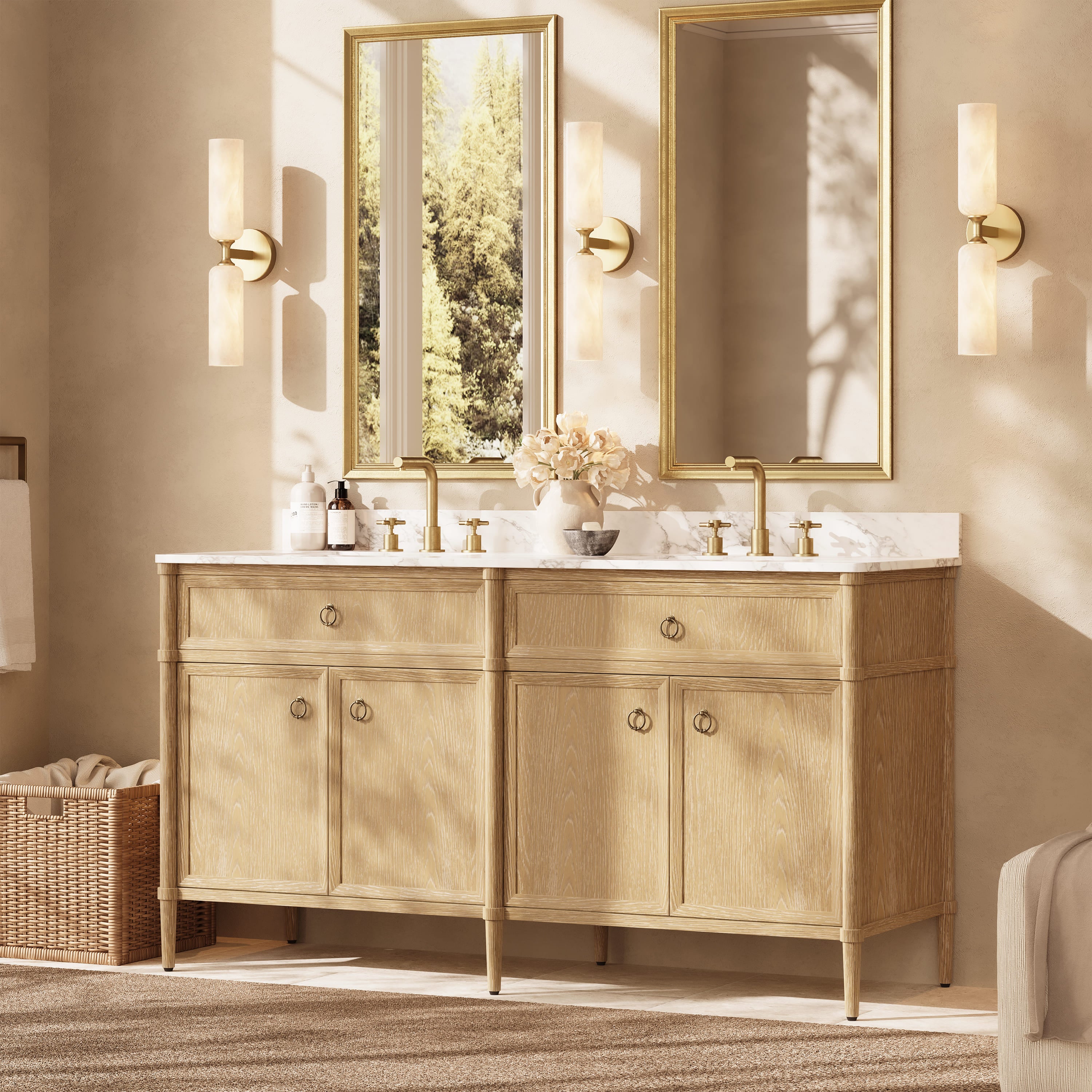 Maison Double Bathroom Vanity 63"W