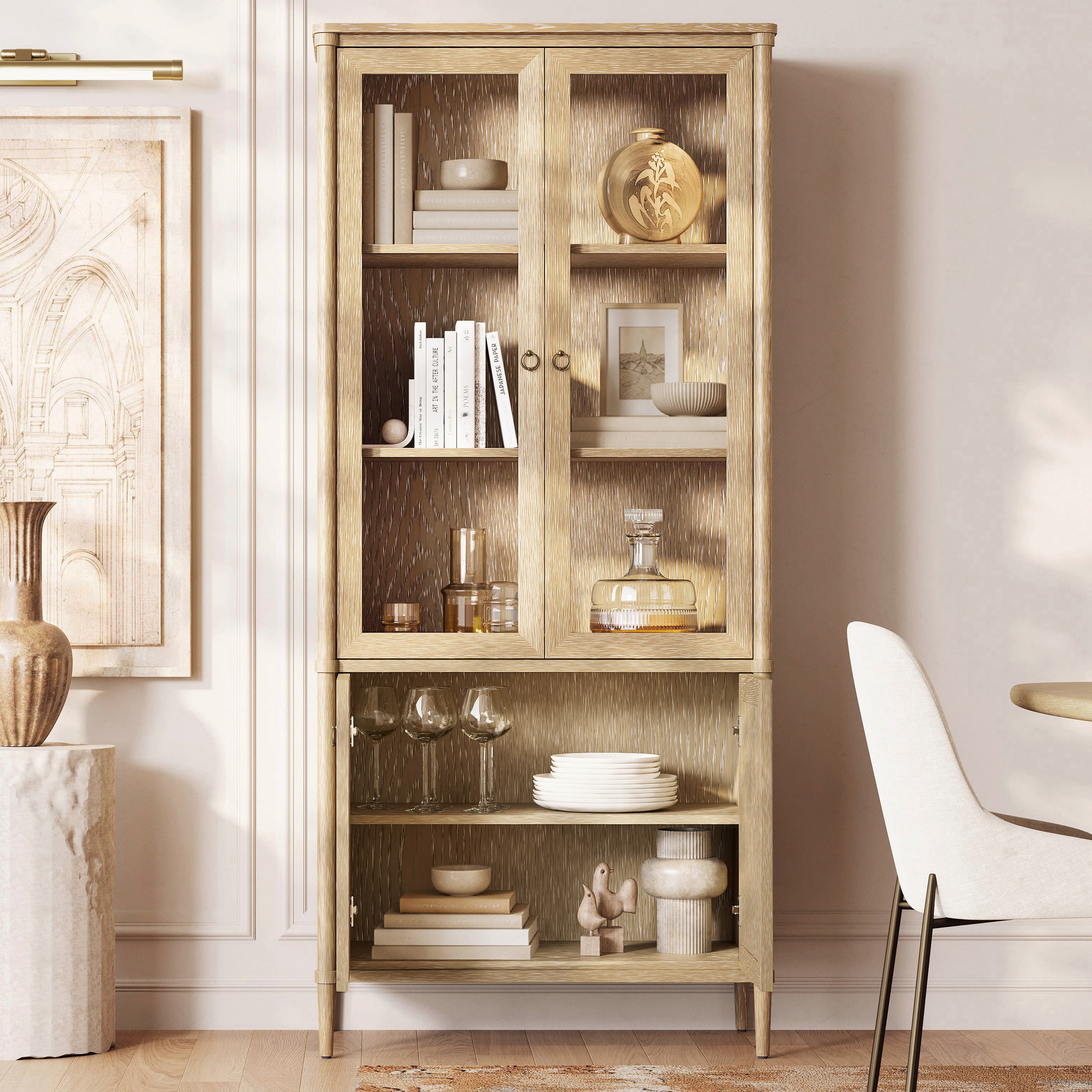 Maison Bookcase with Cabinet 36"W