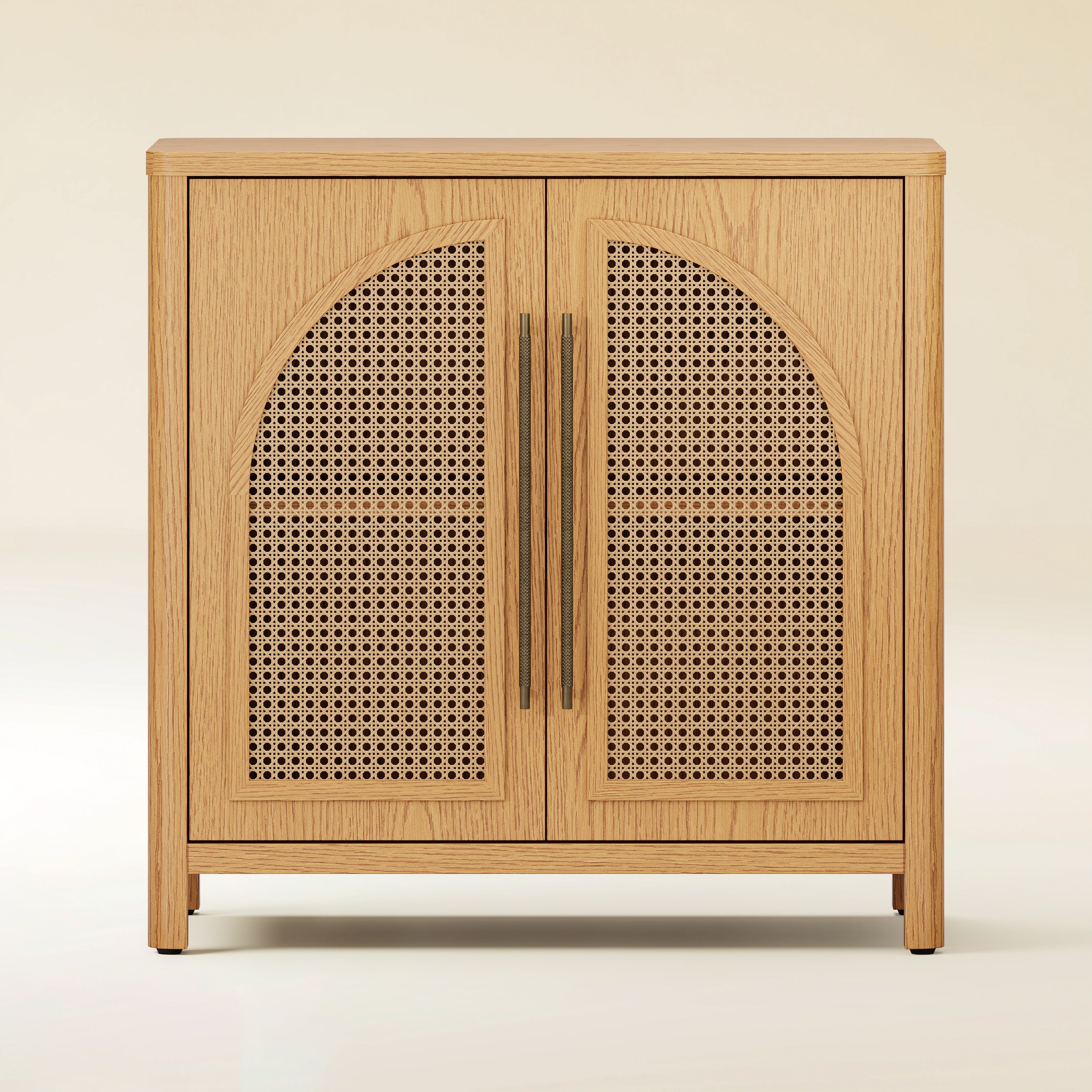 Arden Cane 32“ Oak Storage Cabinet