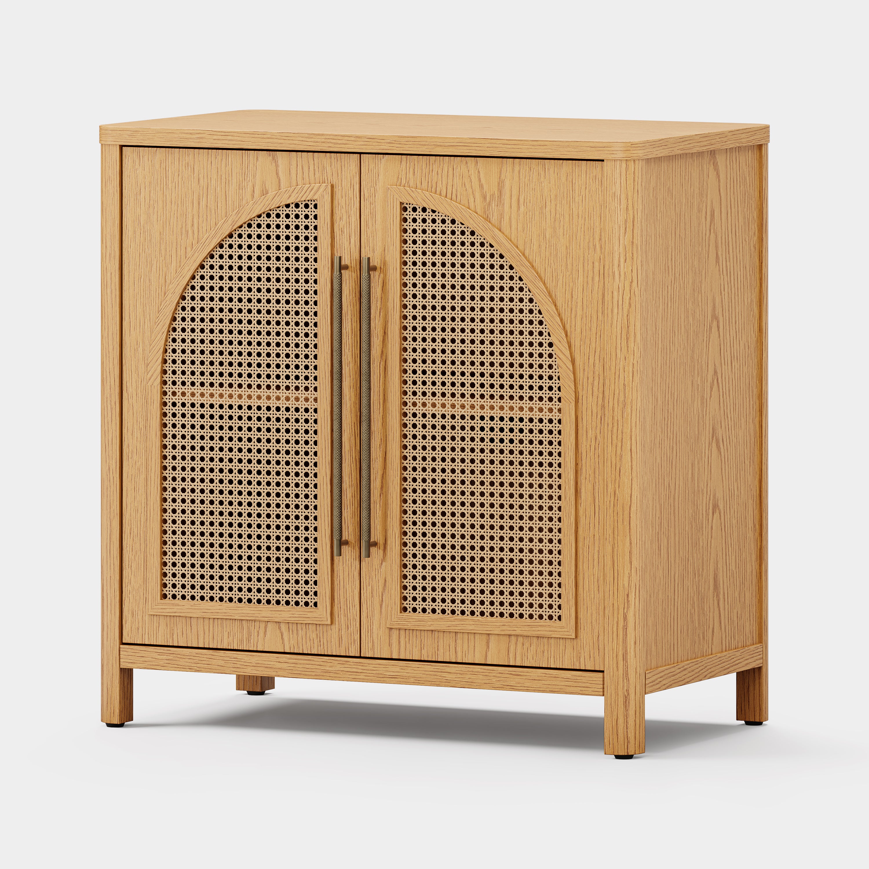 Arden Cane 32“ Oak Storage Cabinet