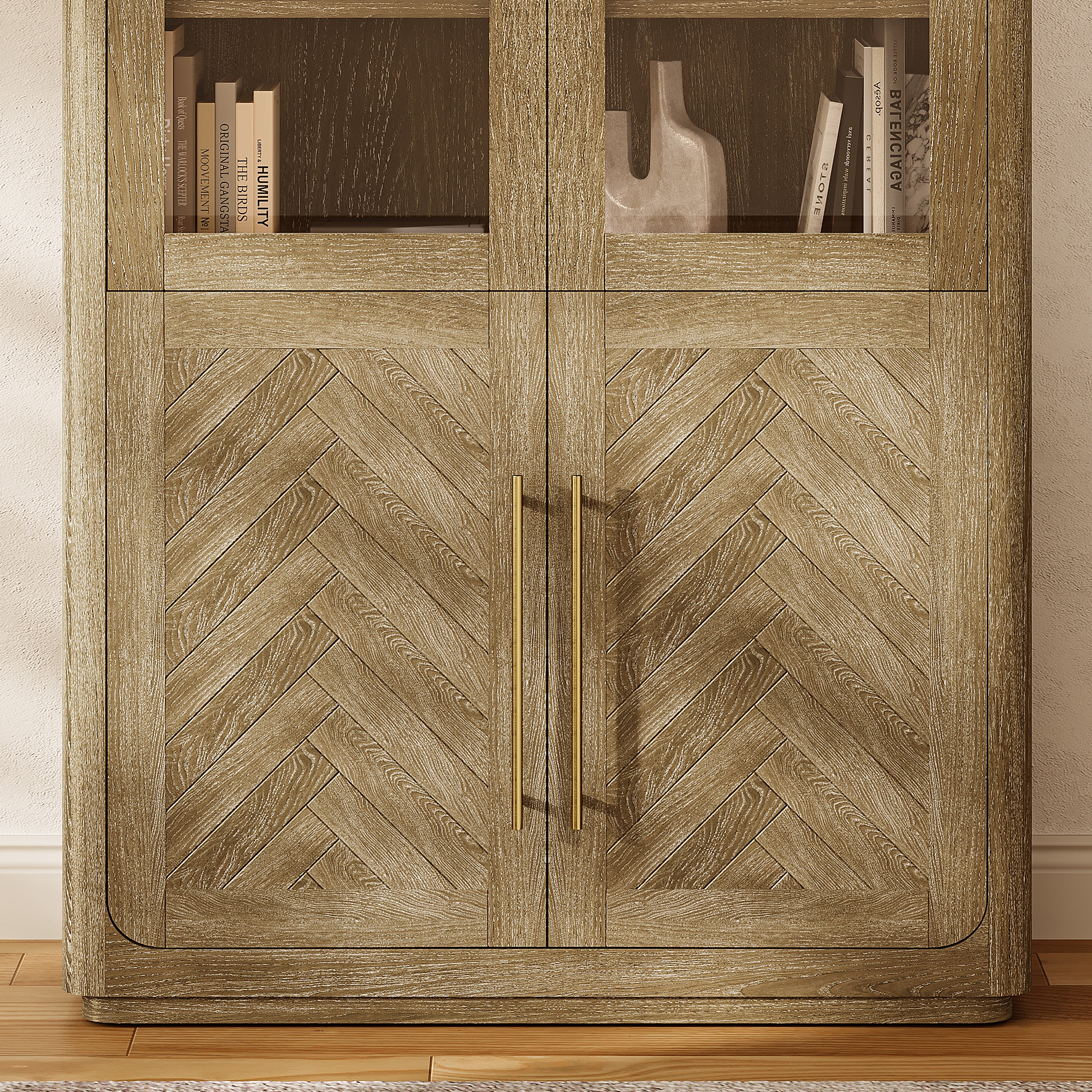 Marlowe Chevron Bookcase 40"W