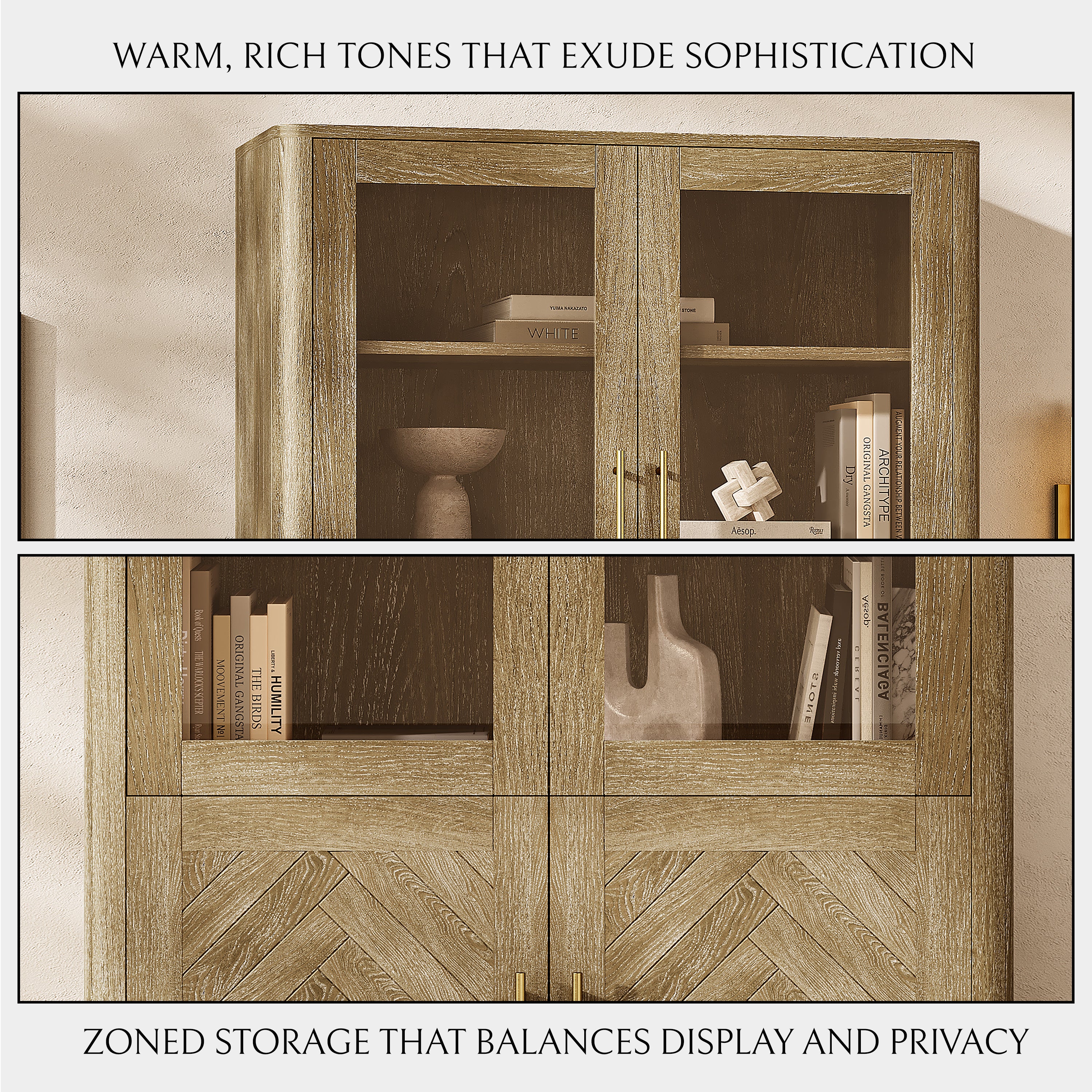 Marlowe Chevron Bookcase 40"W