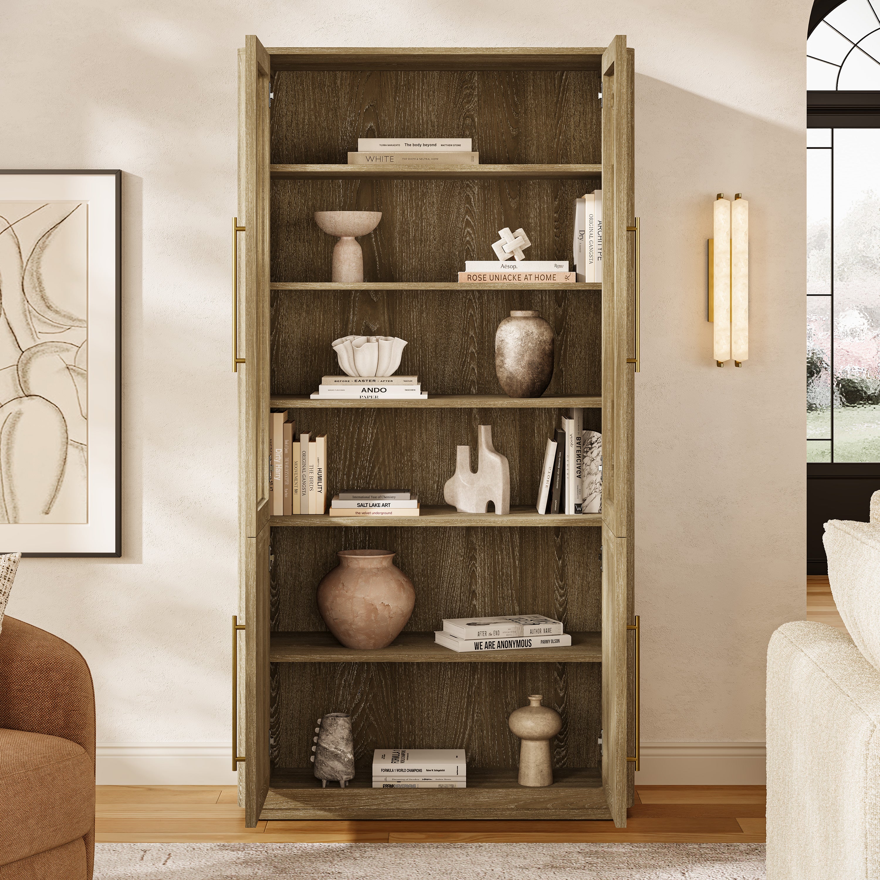 Marlowe Chevron Bookcase 40"W