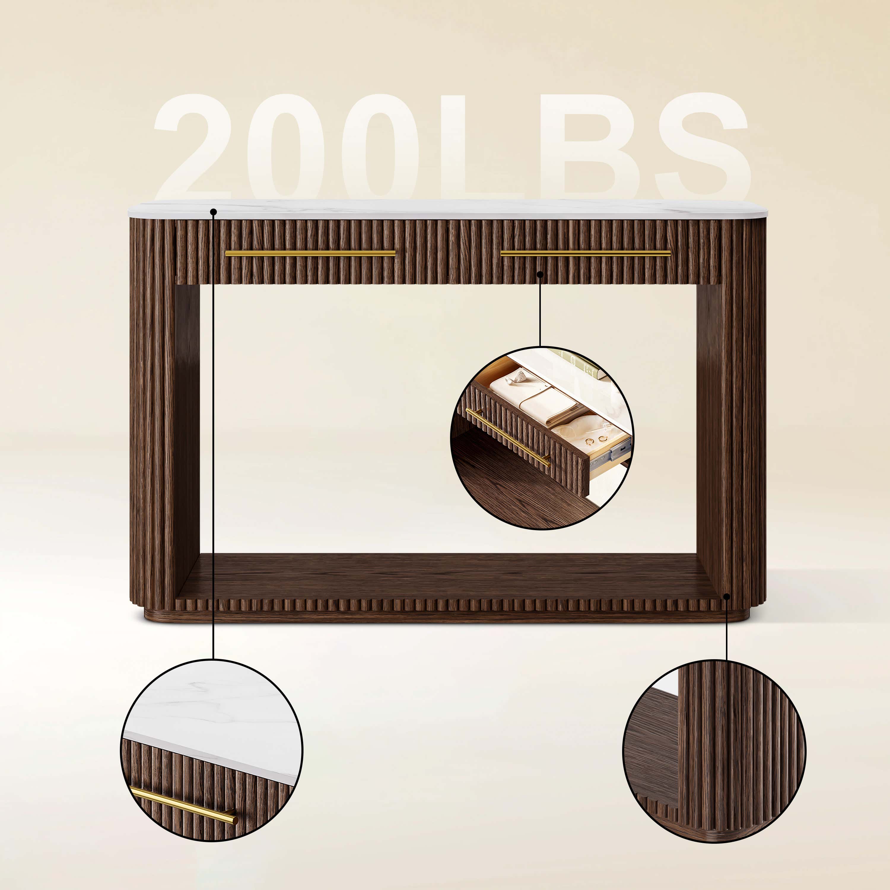 Riley Sintered Stone Console Table 47"W