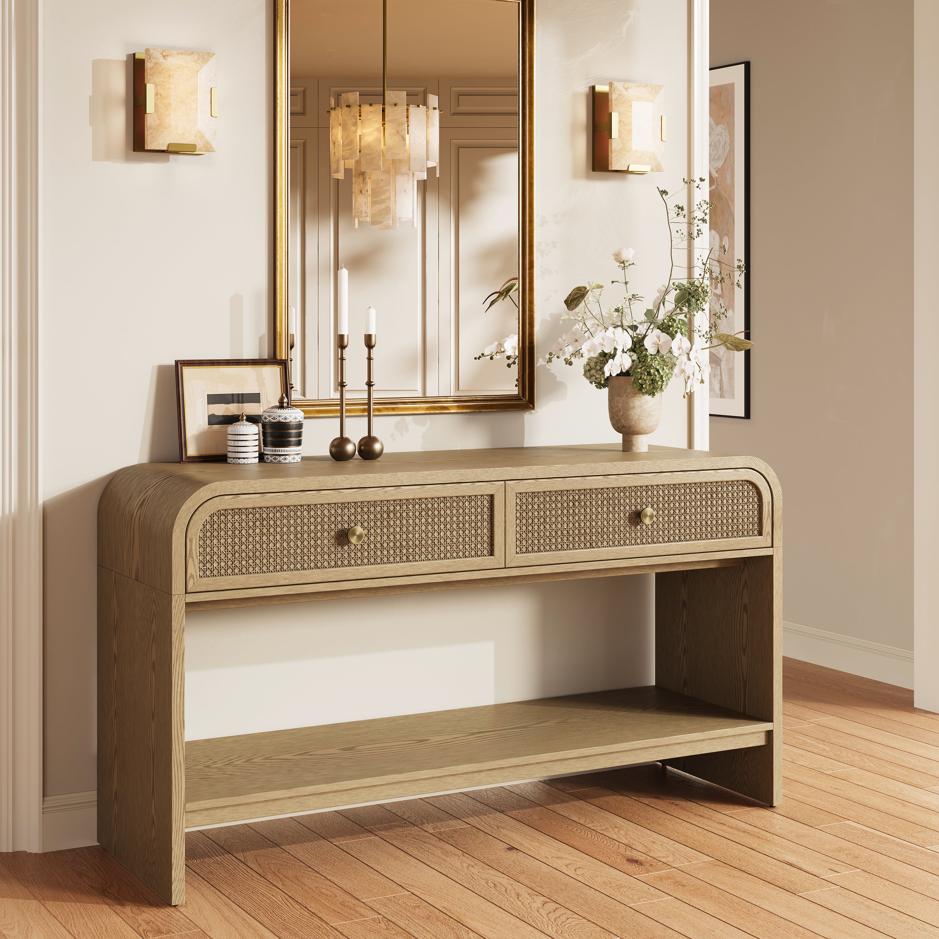 Vellore Console Table with Drawers 54"