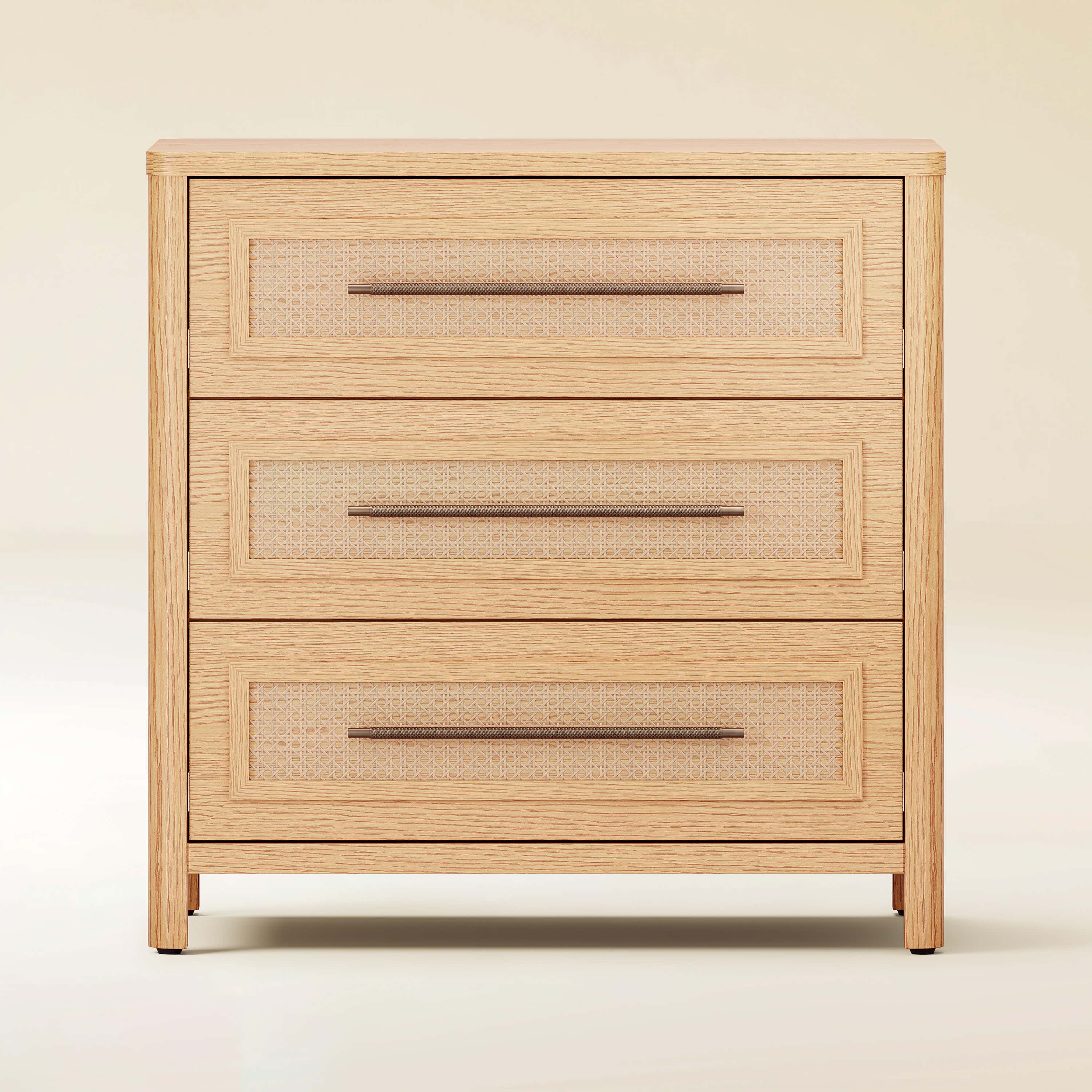 Arden Cane 32" Oak 3-Drawer Chest