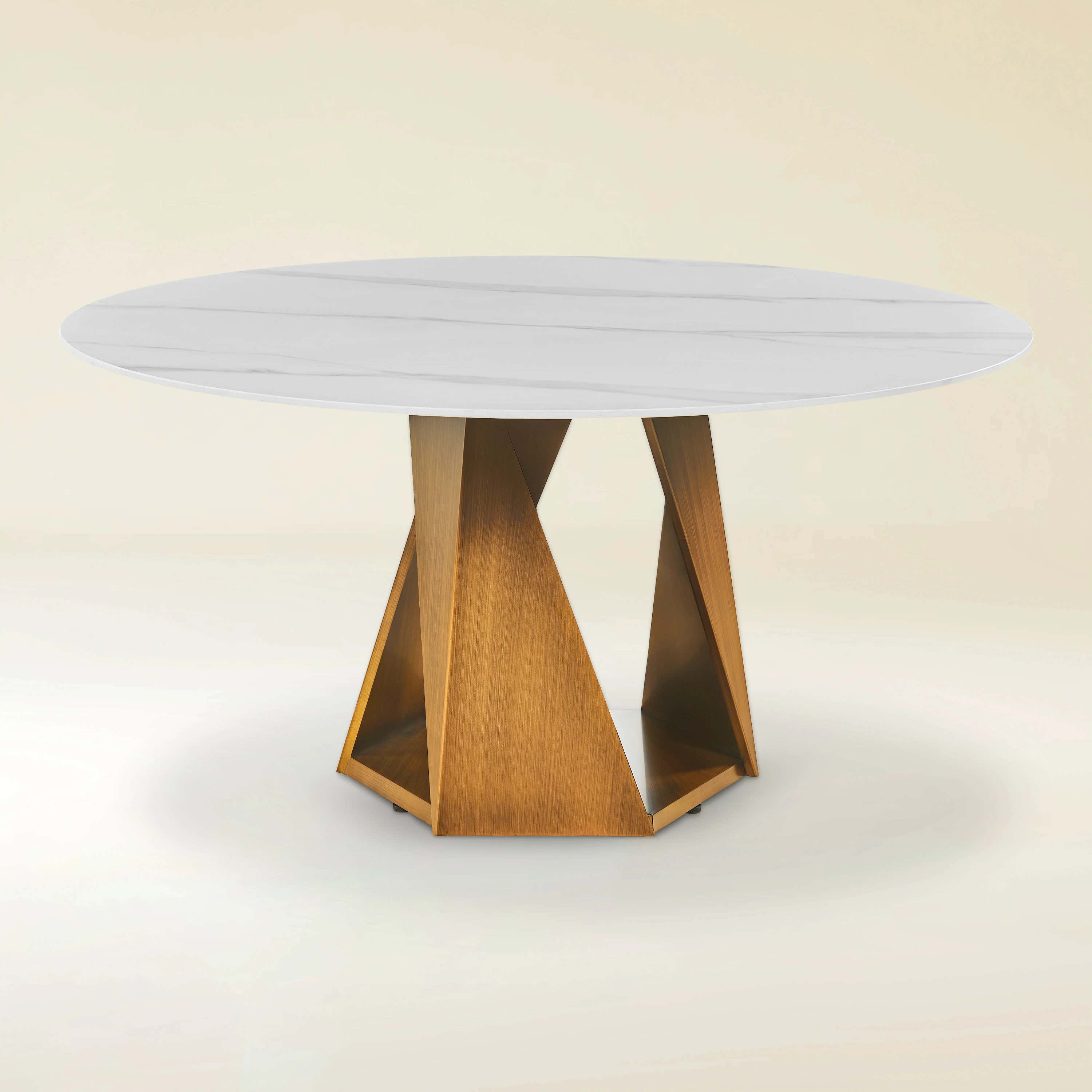 Aurelia Sintered Stone Round Dining Table 59"