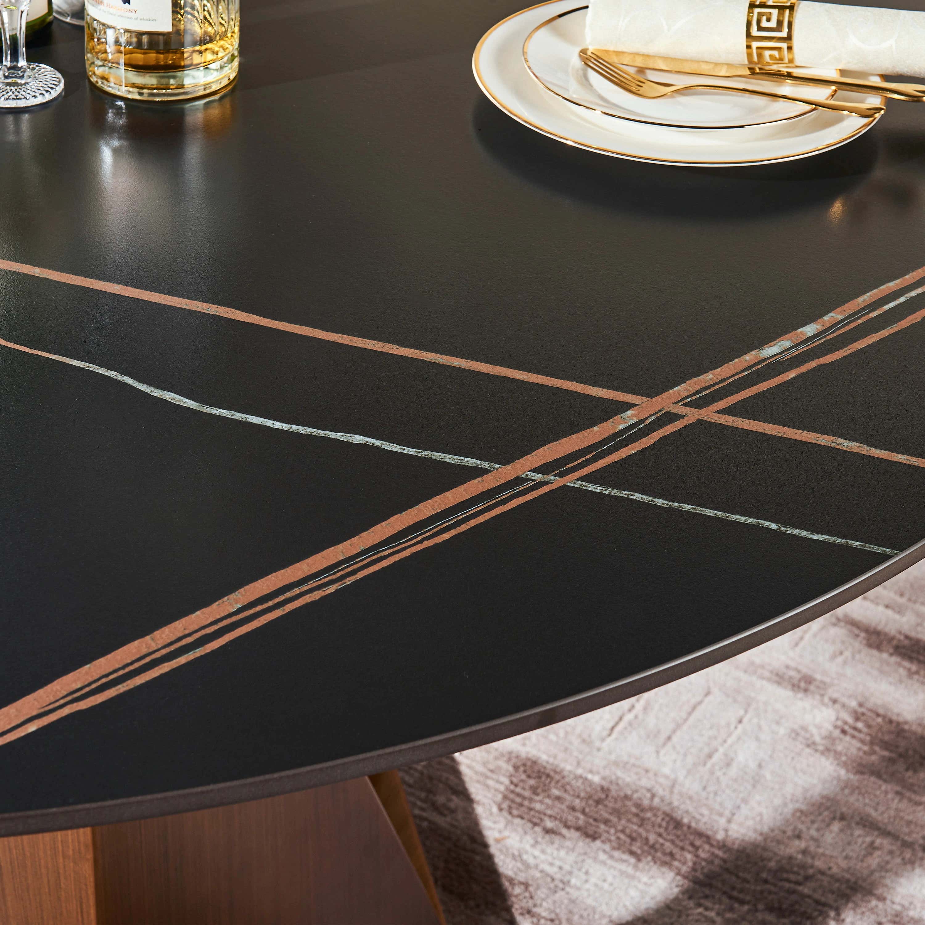 Aurelia Sintered Stone Round Dining Table 59"