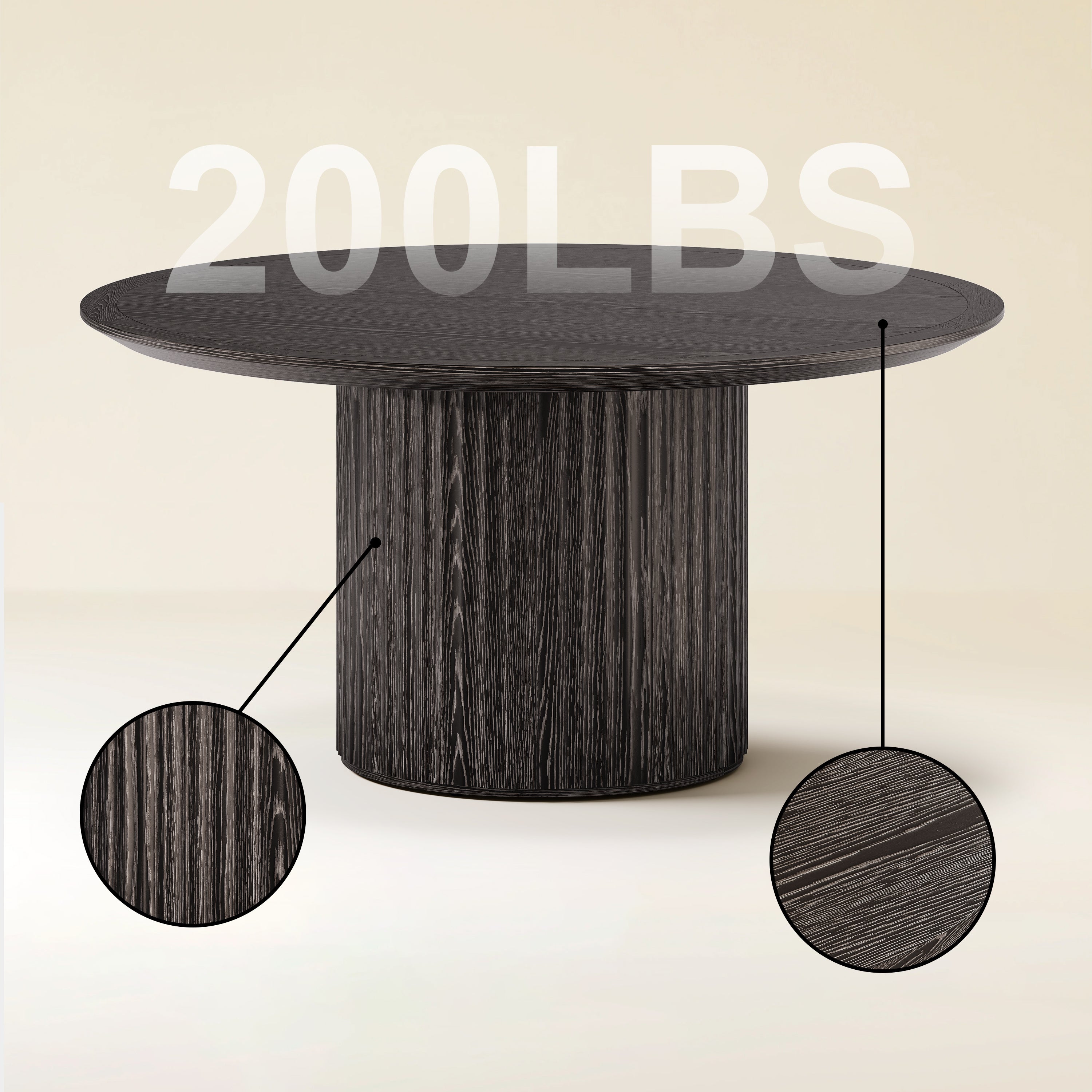 Aurelius Fluted Round Dining Table 60"W