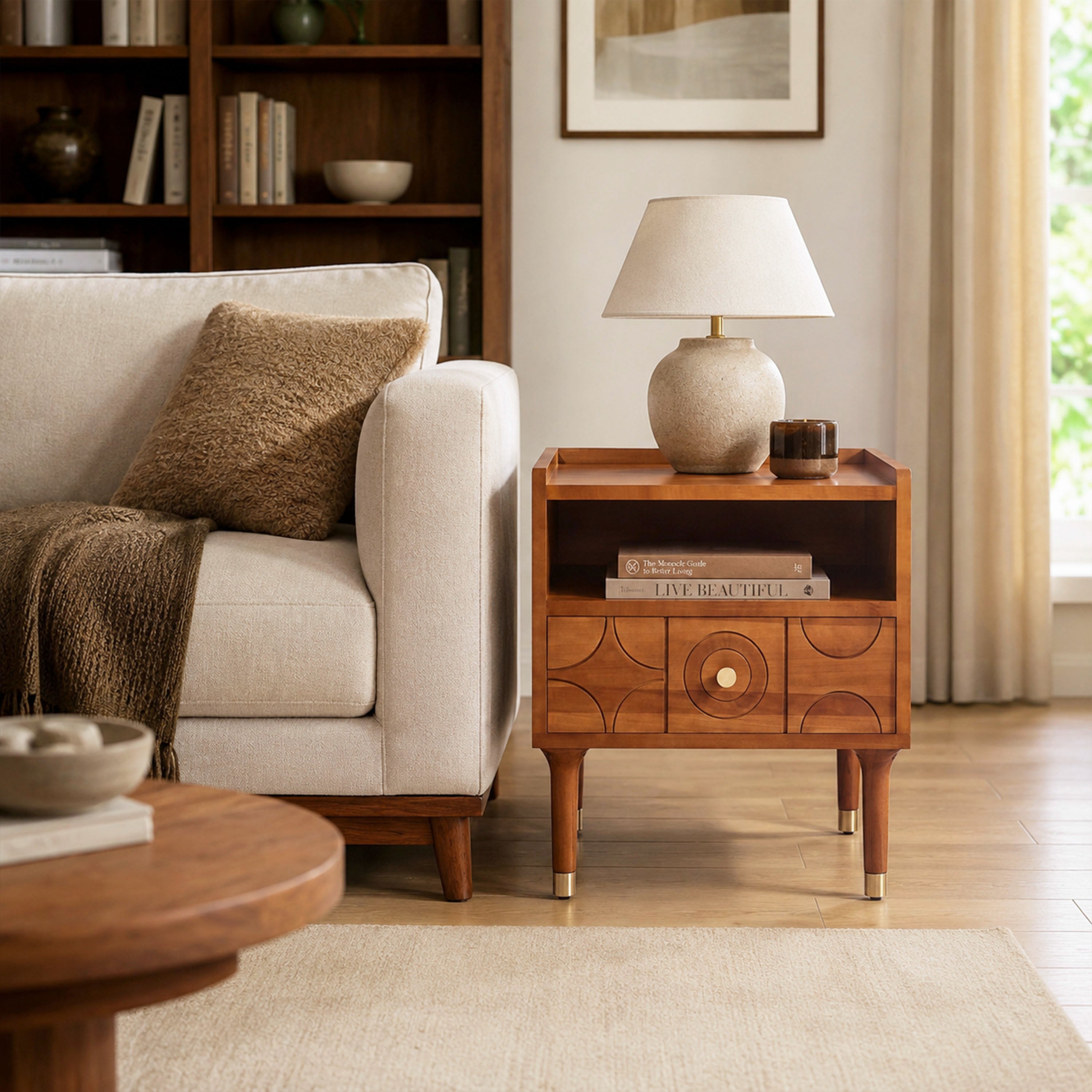 Rive Gauche Poplar Solidwood Nightstand 20"W