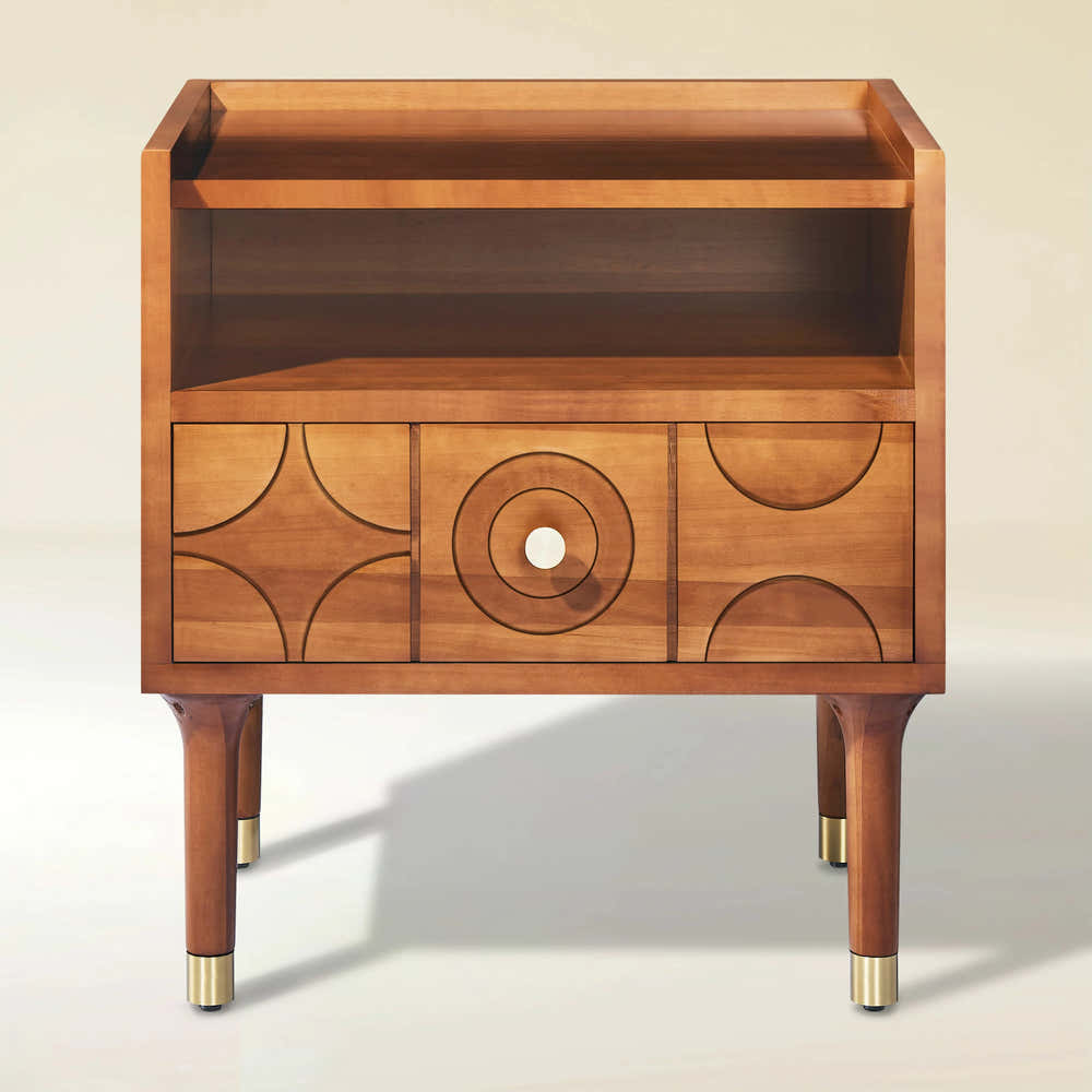 Rive Gauche Poplar Solidwood Nightstand 20"W