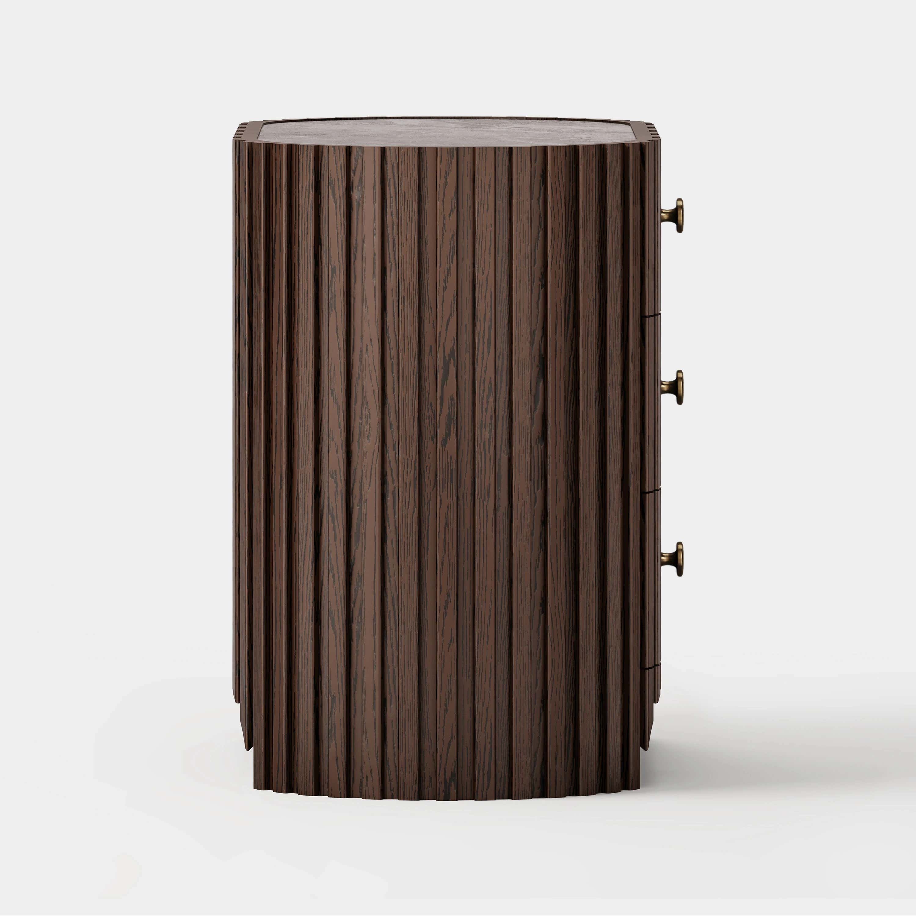 Sinclair Fluted Stone Nightstand 30"W