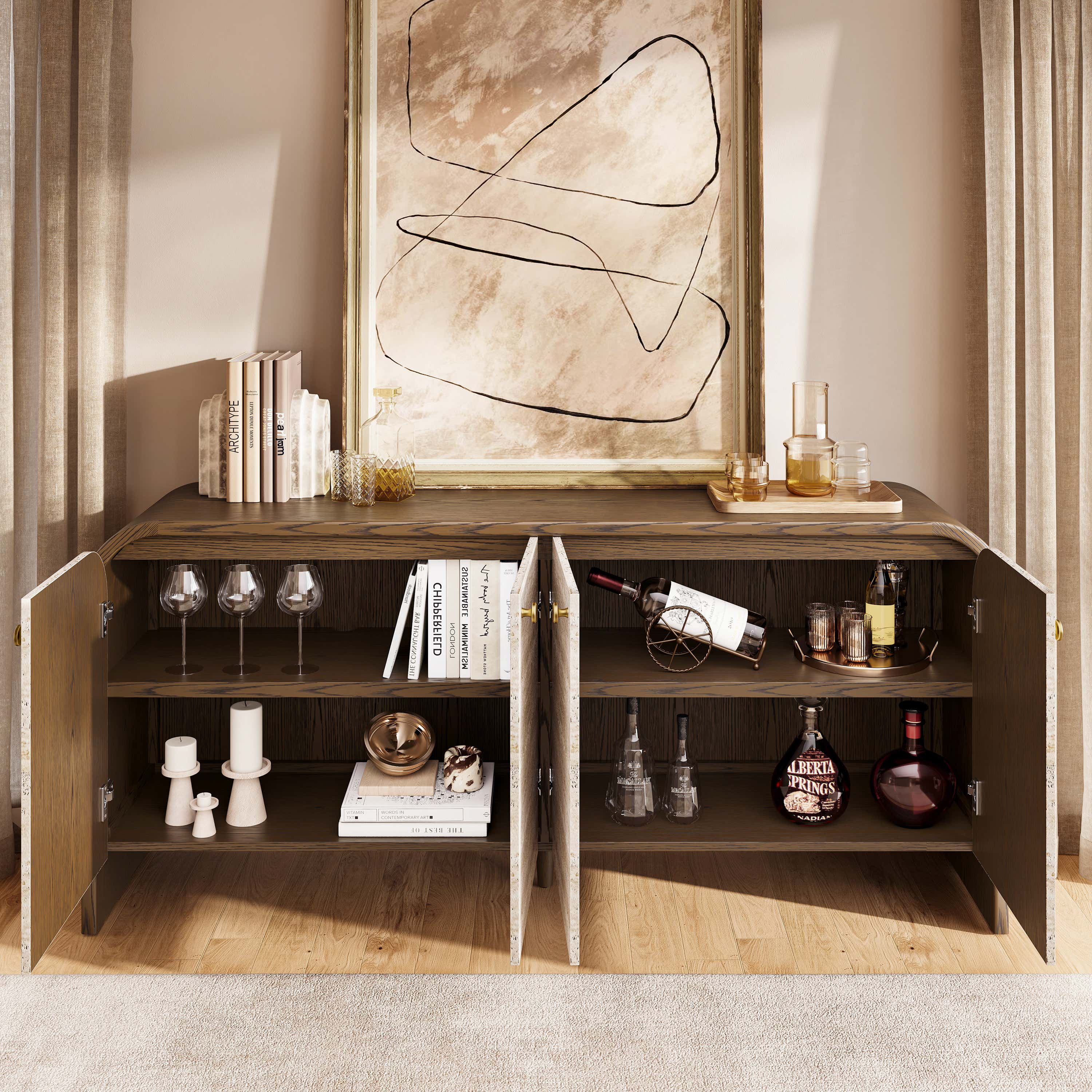 Tivoli Truffle Oak Sideboard 71"W