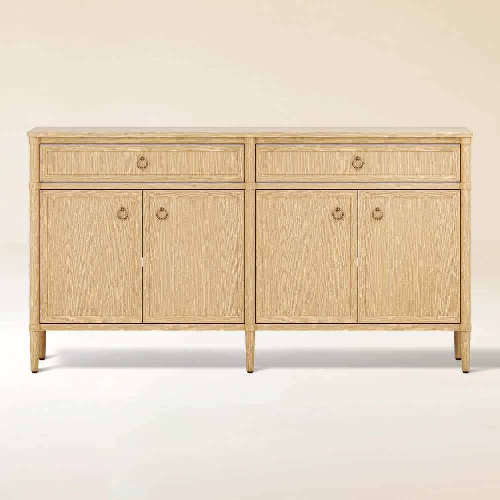 Alden Oak Finish 4-Door 2-Drawer Sideboard
