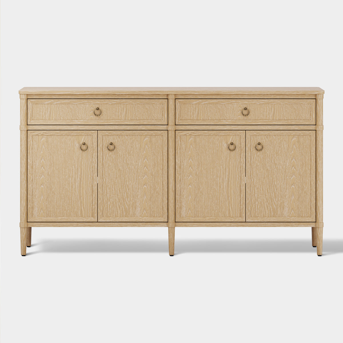 Maison Oak Finish 4-Door 2-Drawer Sideboard
