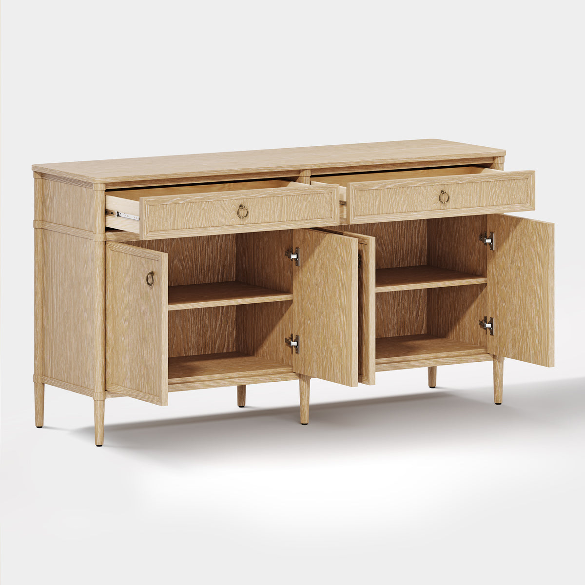 Maison Oak Finish 4-Door 2-Drawer Sideboard