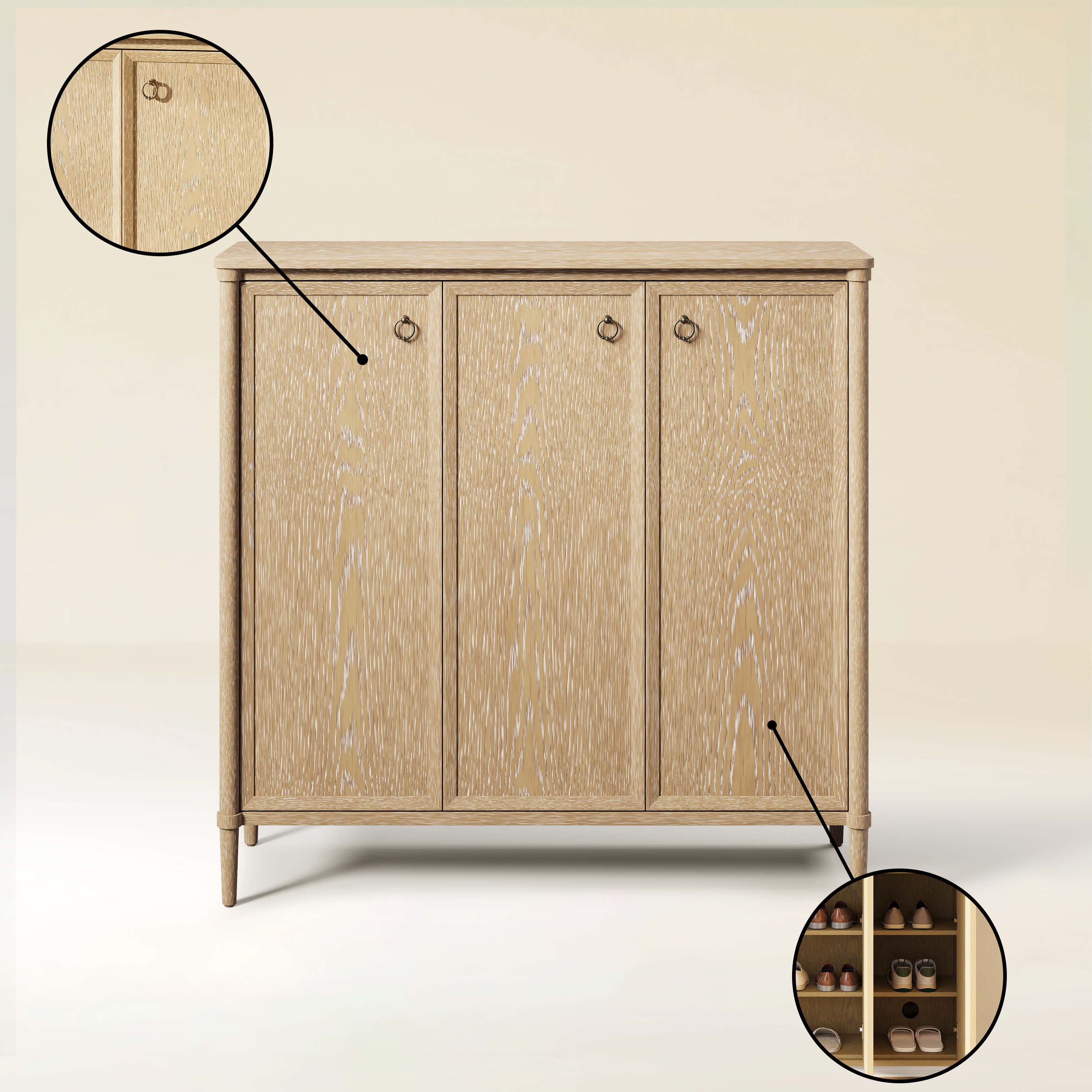 Maison Oak Shoe Storage Cabinet