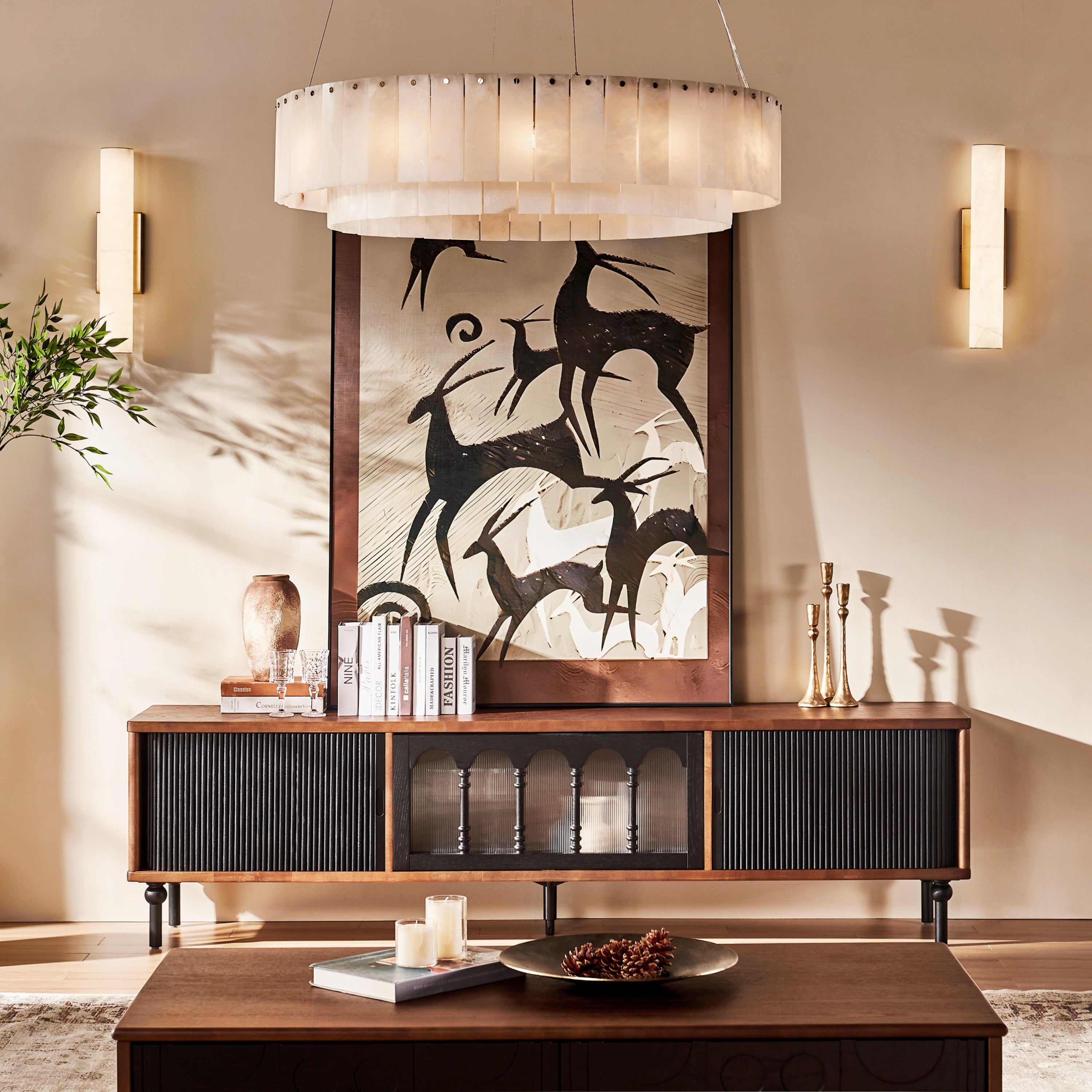 Marais Oak Media Console 78"