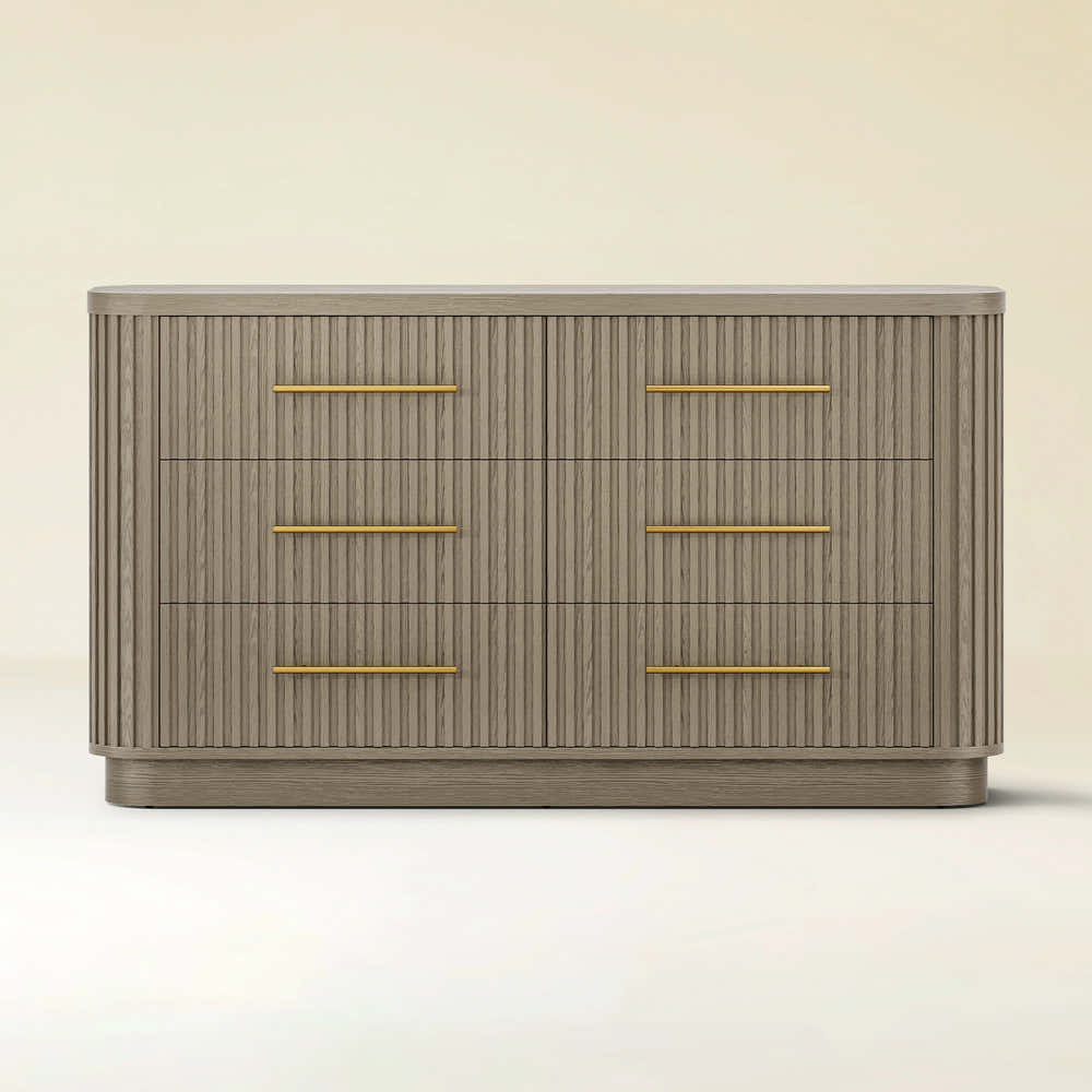 Sinclair Fluted 6-Drawer Chest 60"W