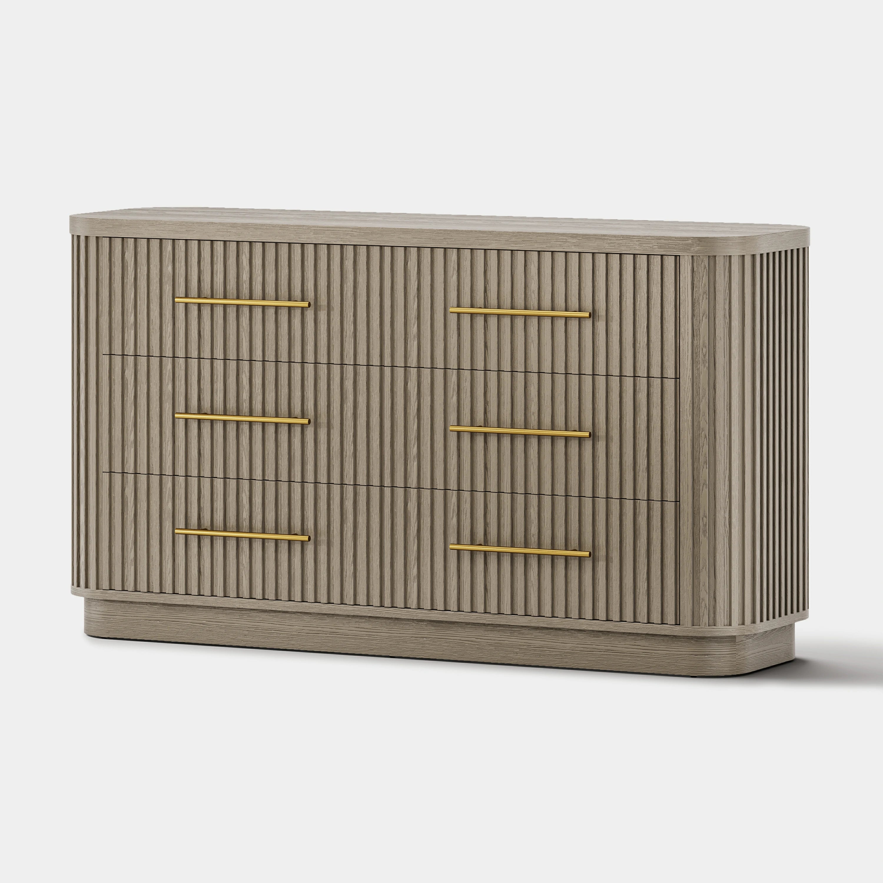 Sinclair Fluted 6-Drawer Chest 60"W