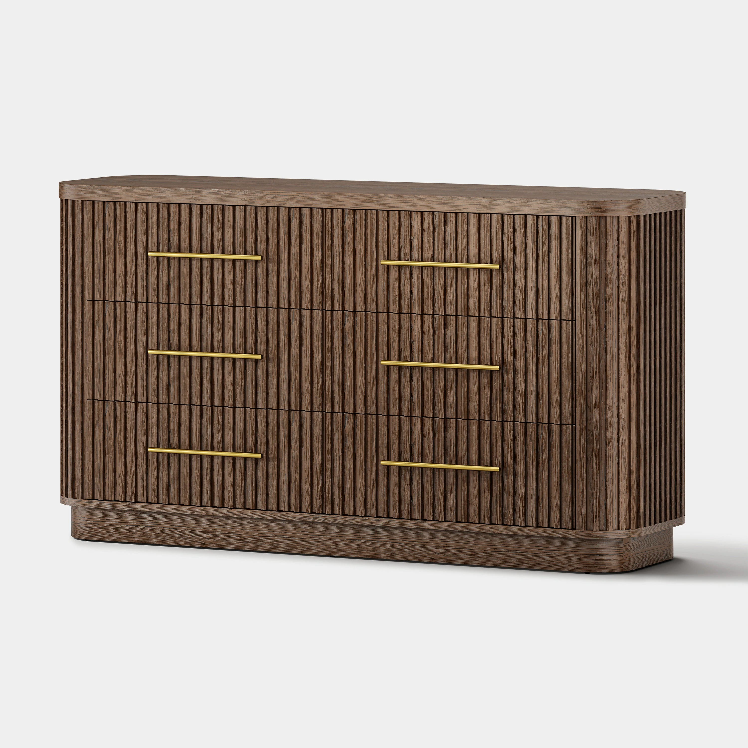 Sinclair Fluted 6-Drawer Chest 60"W