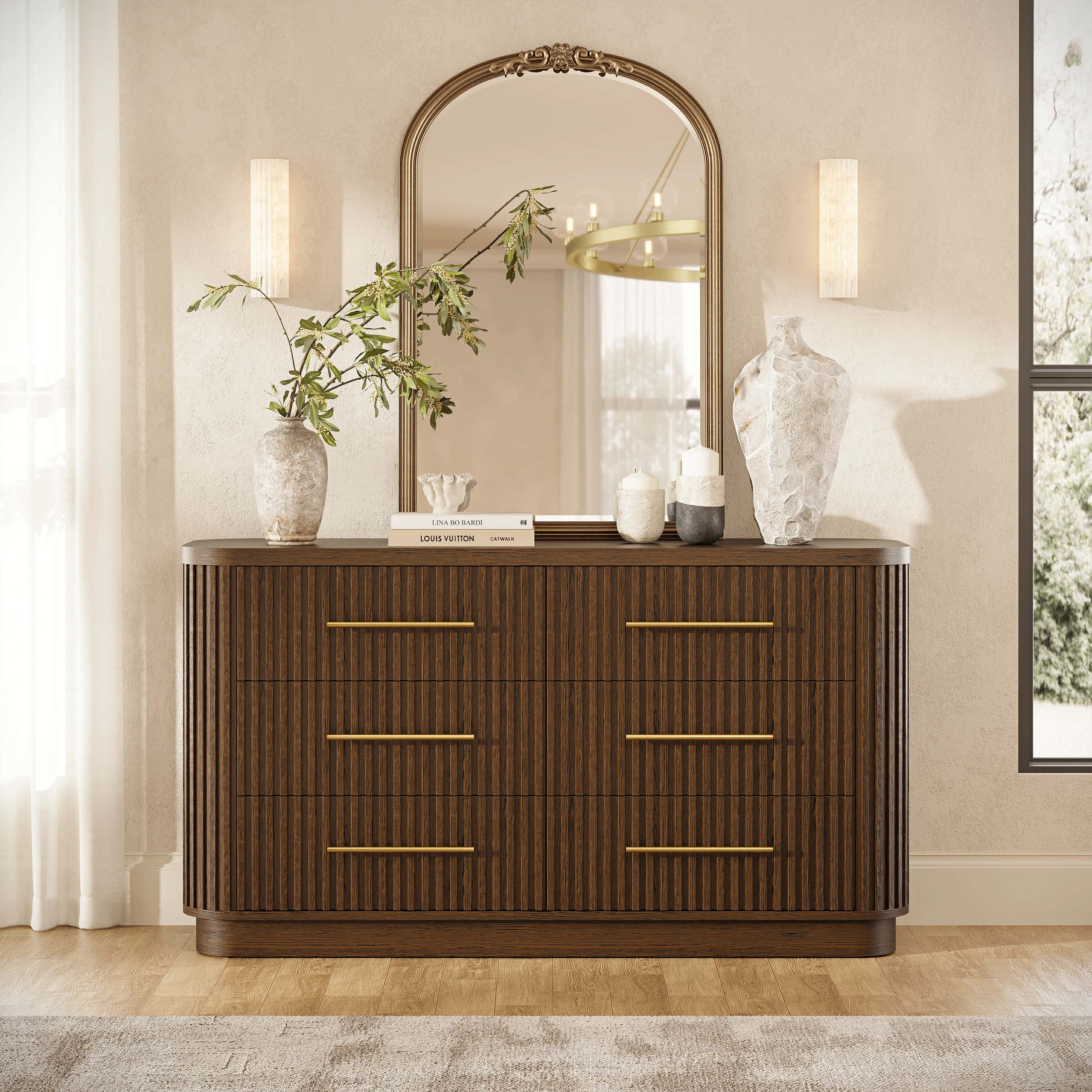 Sinclair Fluted 6-Drawer Chest 60"W