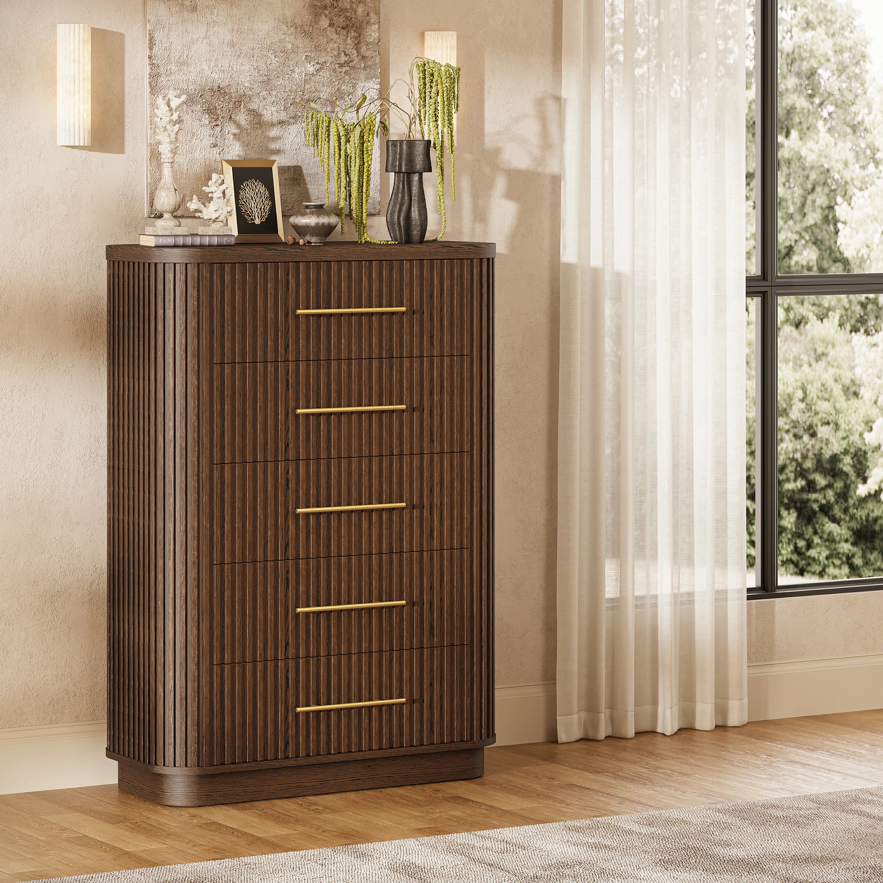 Sinclair Fluted 5-Drawer Chest 39"W