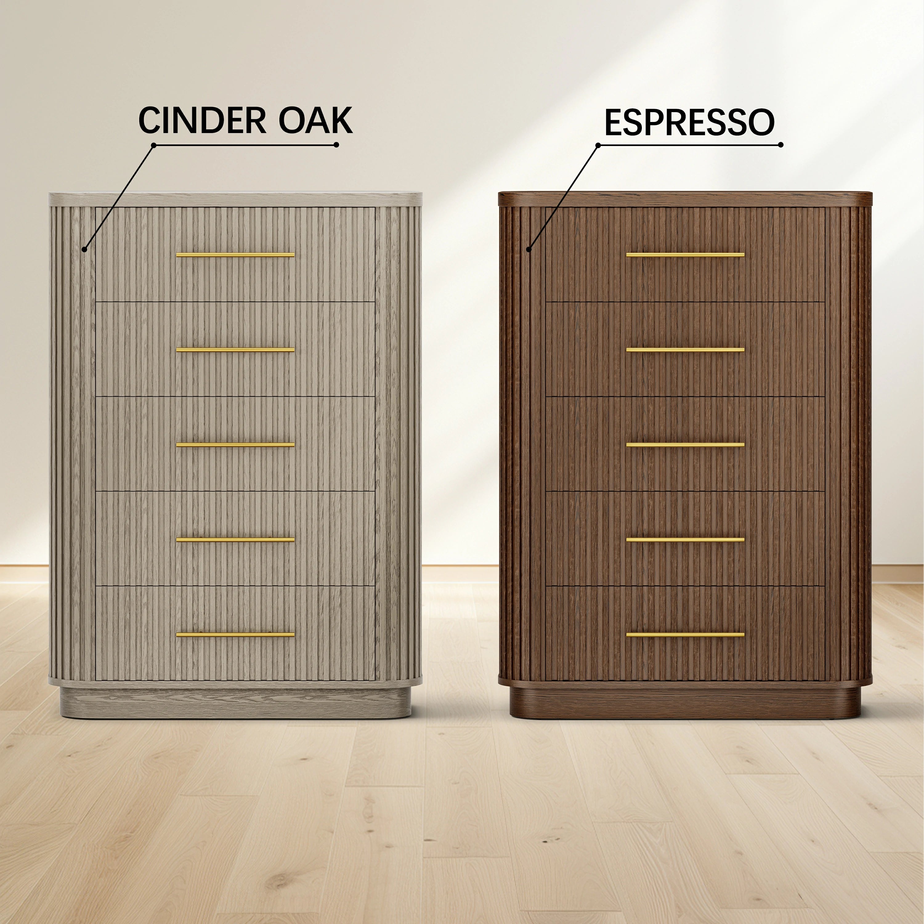 Sinclair Fluted 5-Drawer Chest 39"W