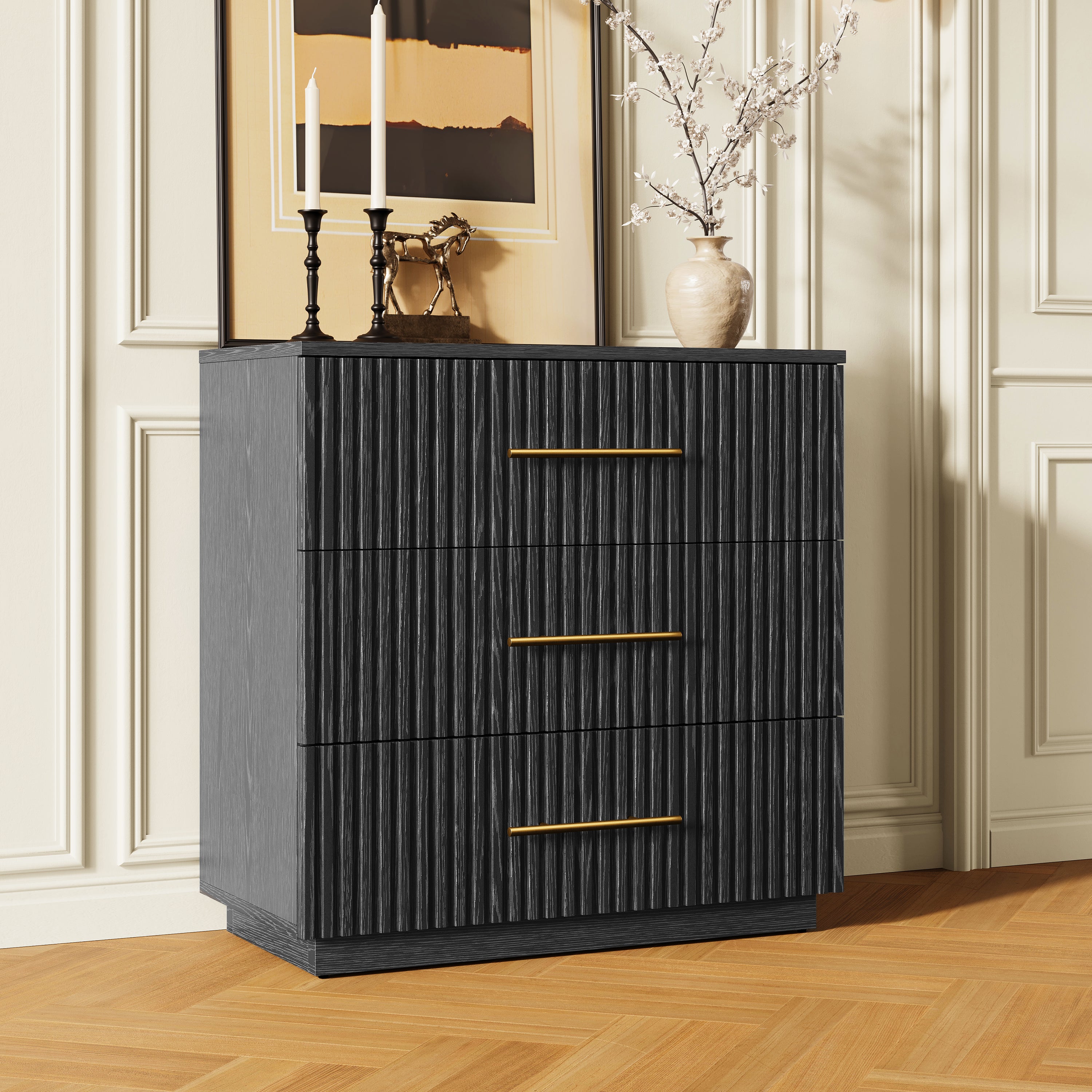 Holt 95" Oak 9-Drawer Chest(Set of 3)