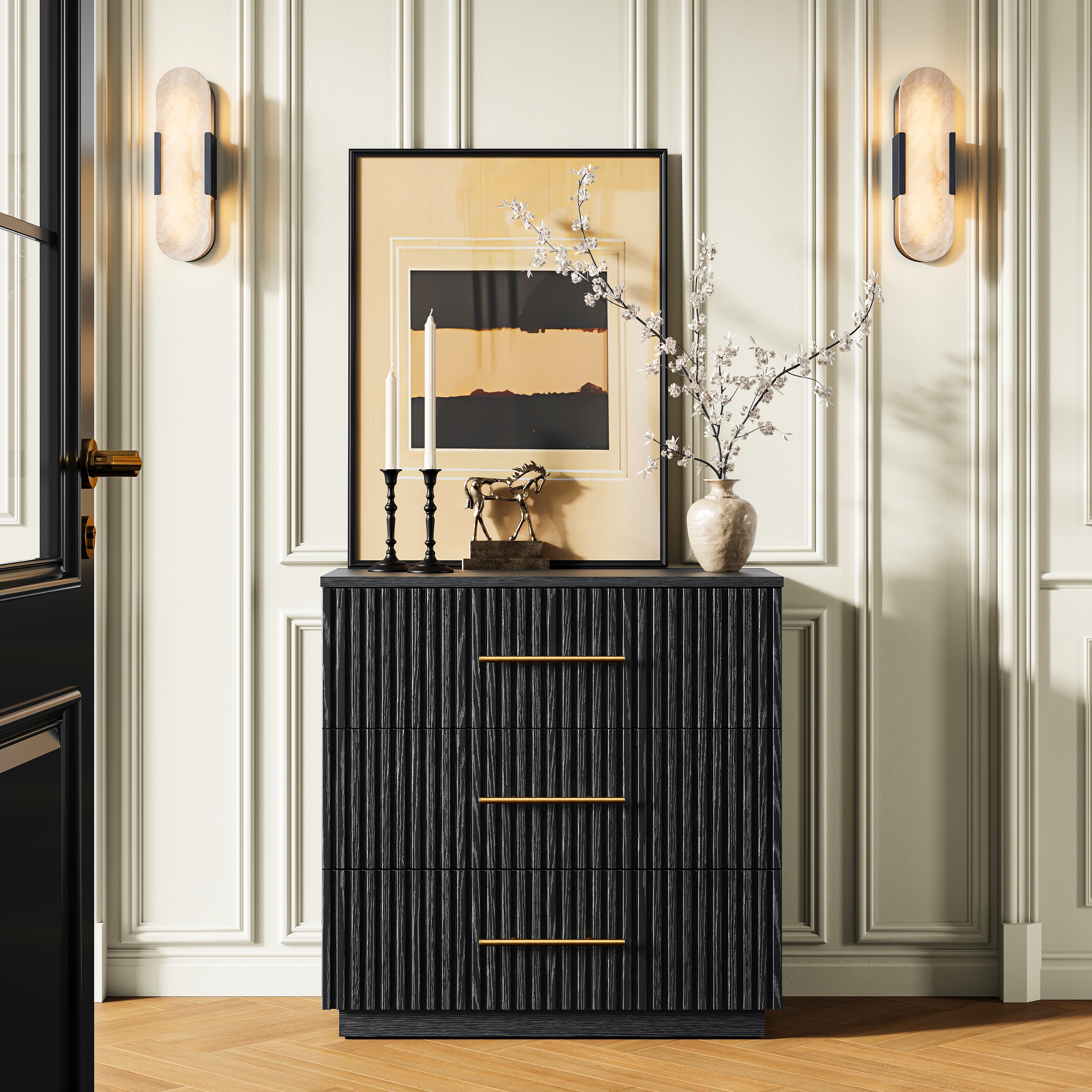 Holt 95" Oak 9-Drawer Chest(Set of 3)