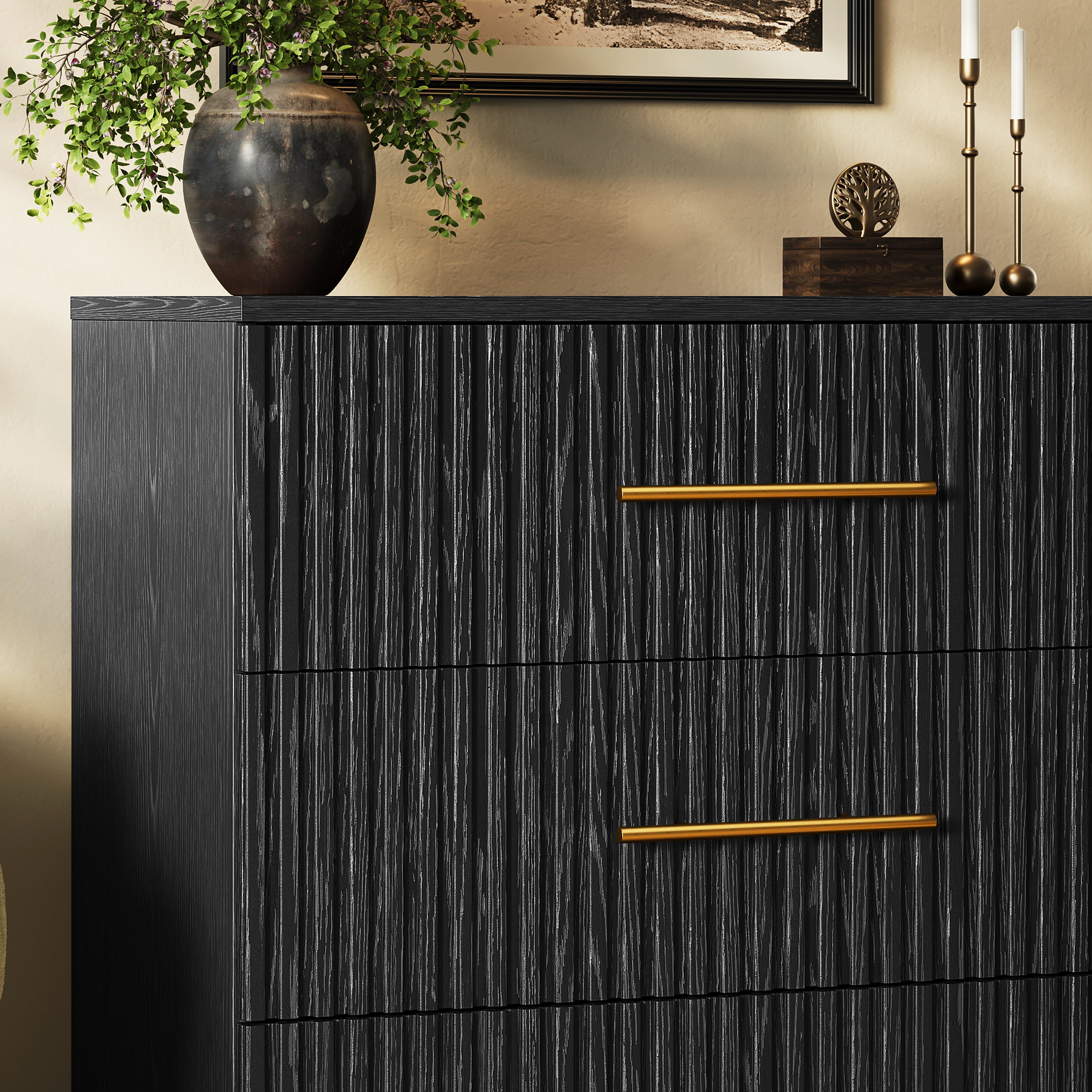 Holt 95" Oak 9-Drawer Chest(Set of 3)