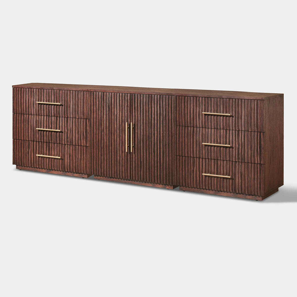 Holt Oak Modular Media Console (Set of 3)