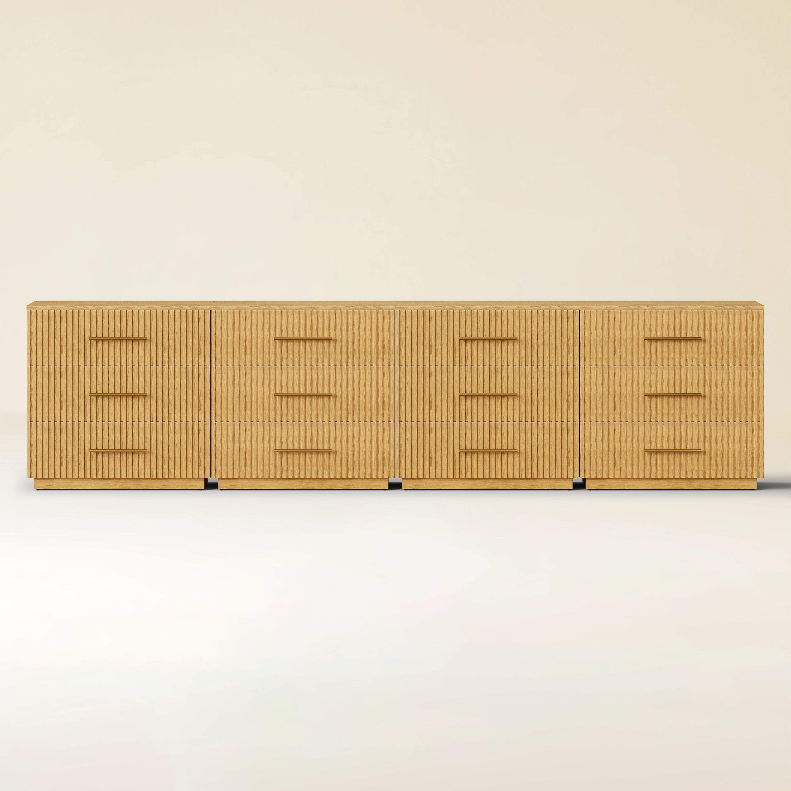 Holt 126" Oak 12-Drawer Chest(Set of 4)