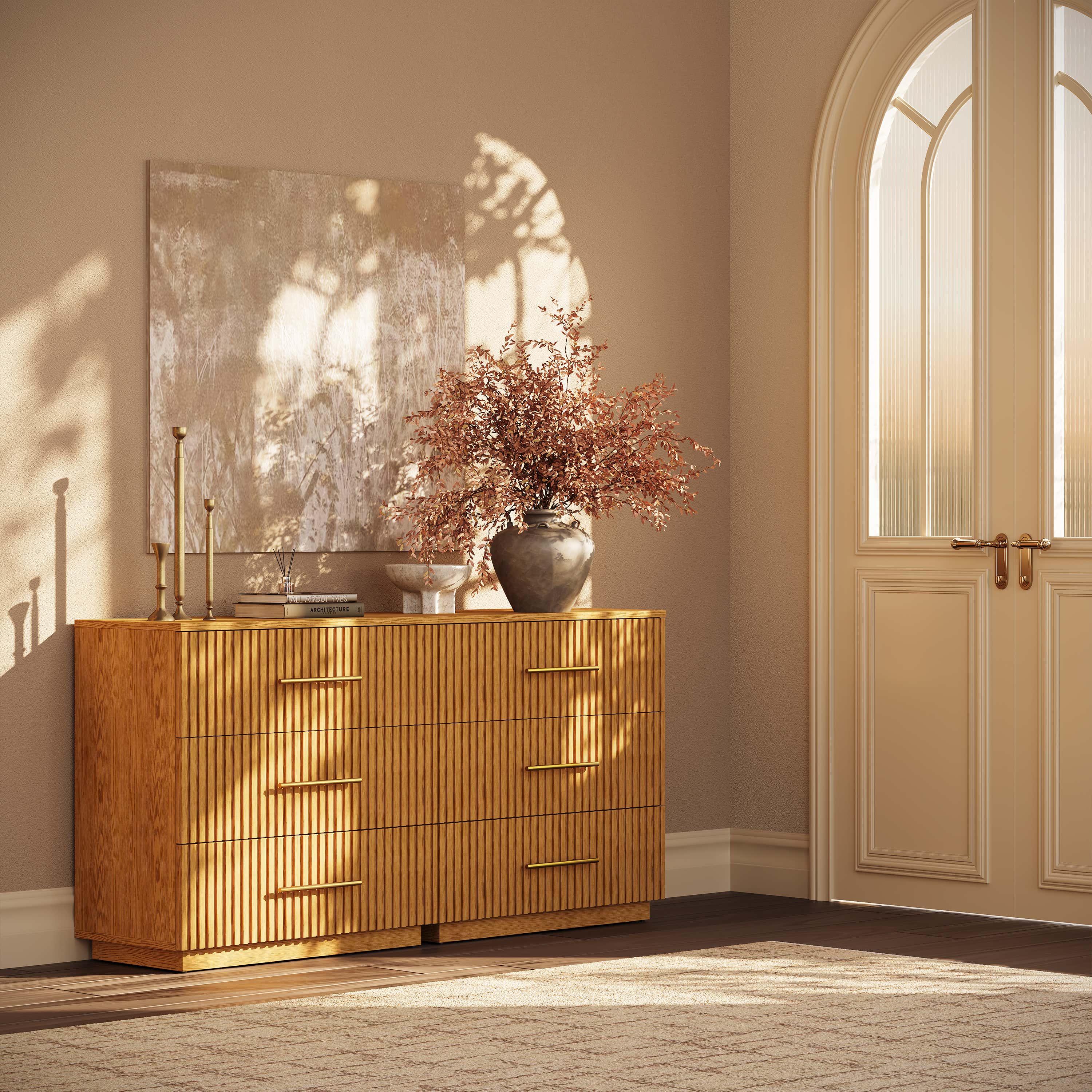 Holt 95" Oak 9-Drawer Chest(Set of 3)