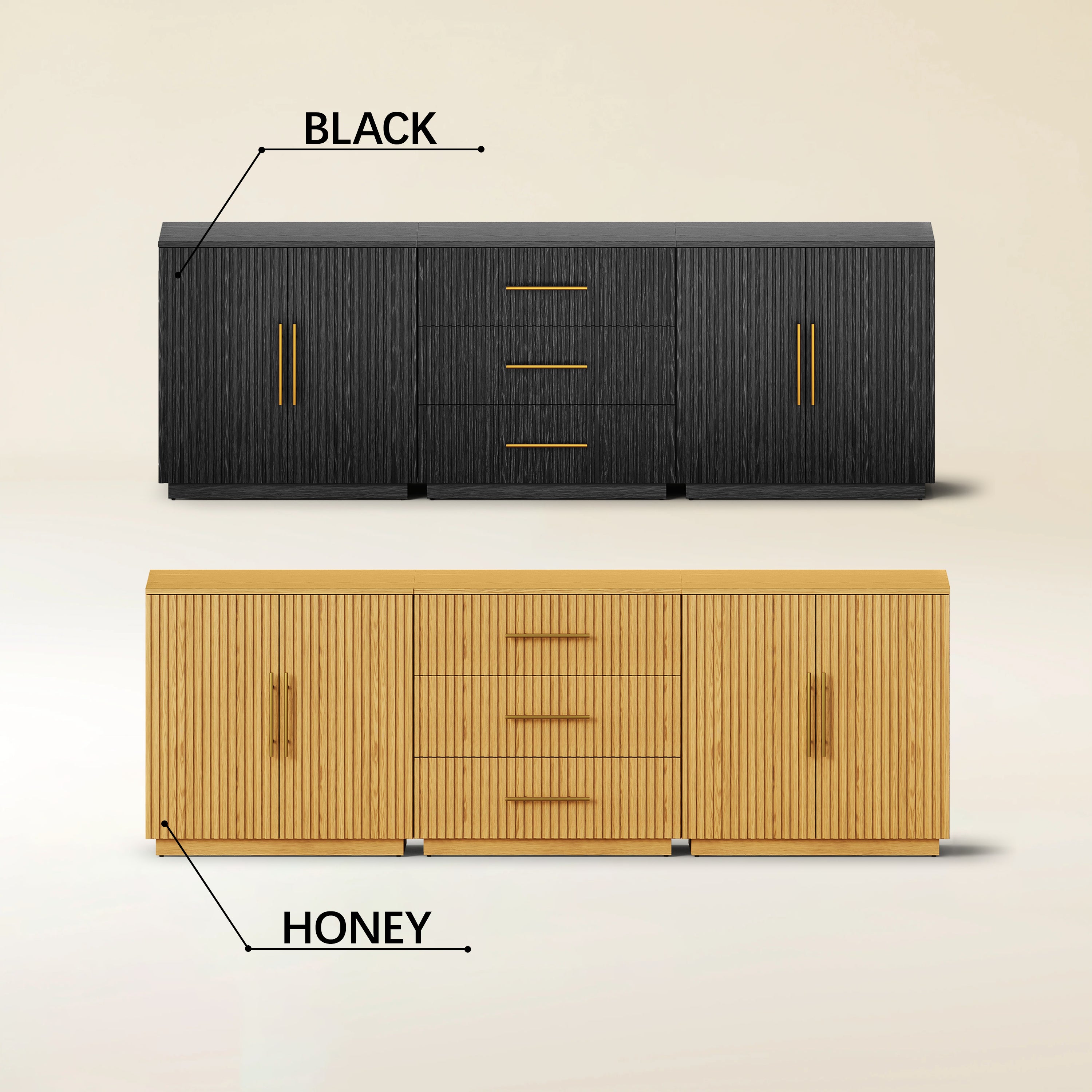 Holt Oak Modular Media Console (Set of 3)