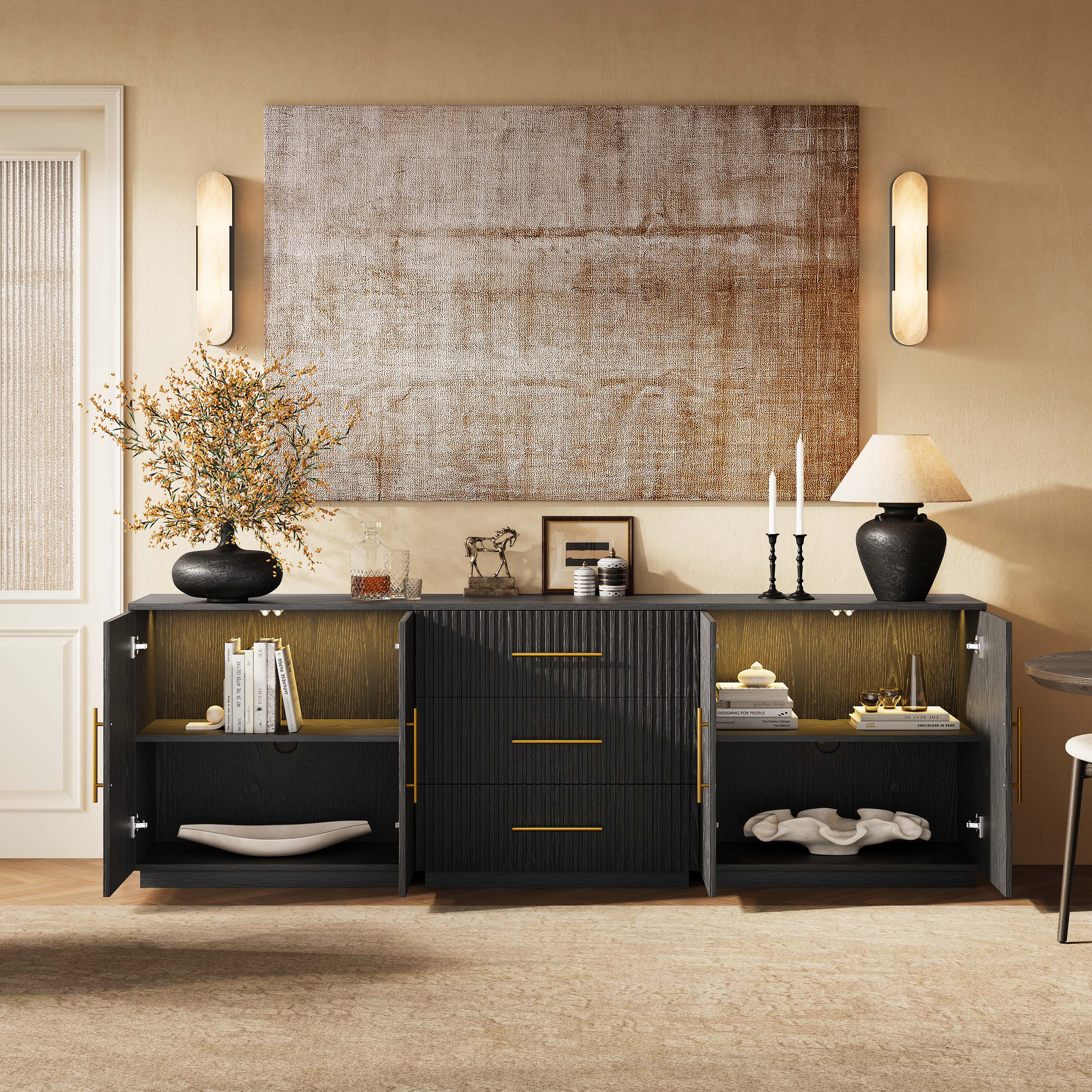 Holt Oak Modular Media Console (Set of 3)