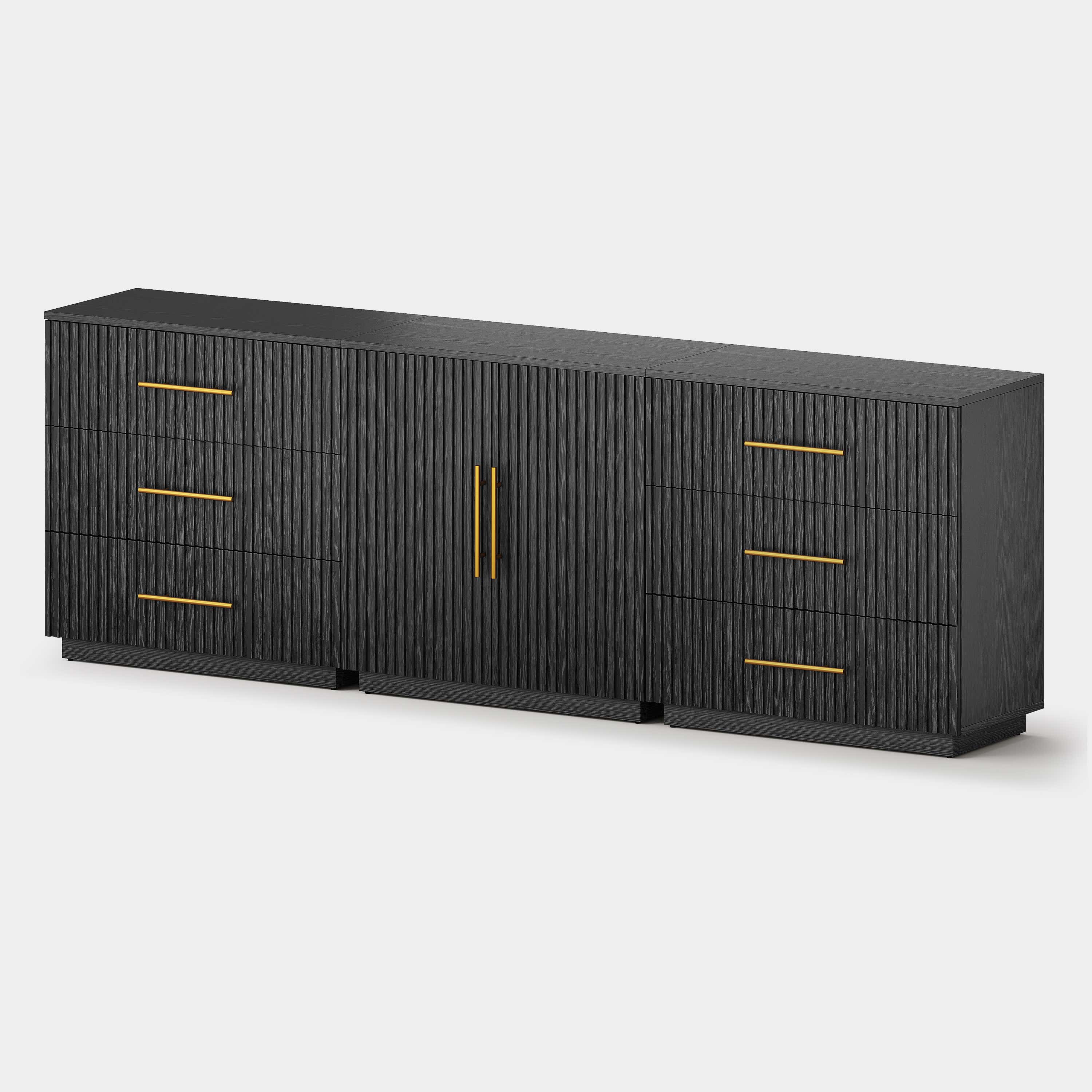 Holt Oak Modular Media Console (Set of 3)