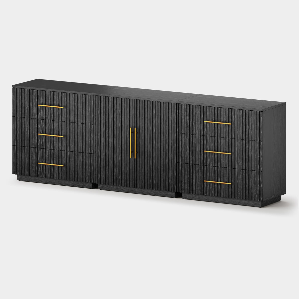 Holt Oak Modular Media Console (Set of 3)