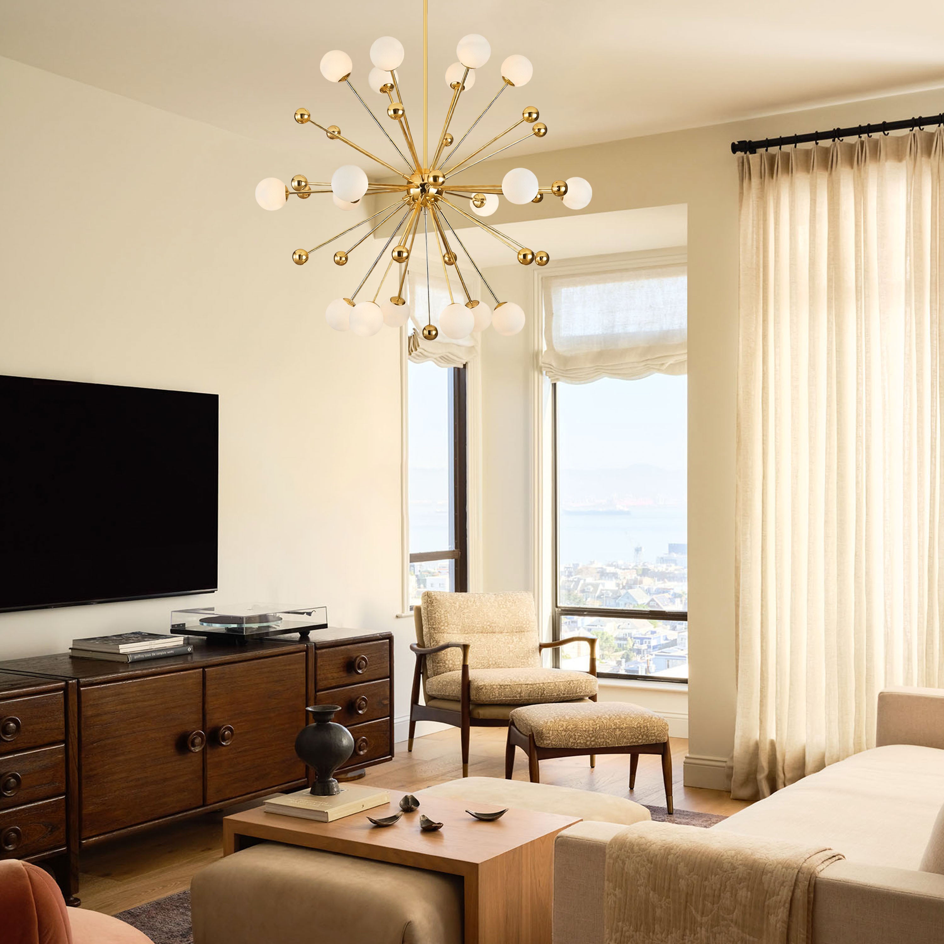 Asterion Glass Starburst Chandelier 39"D