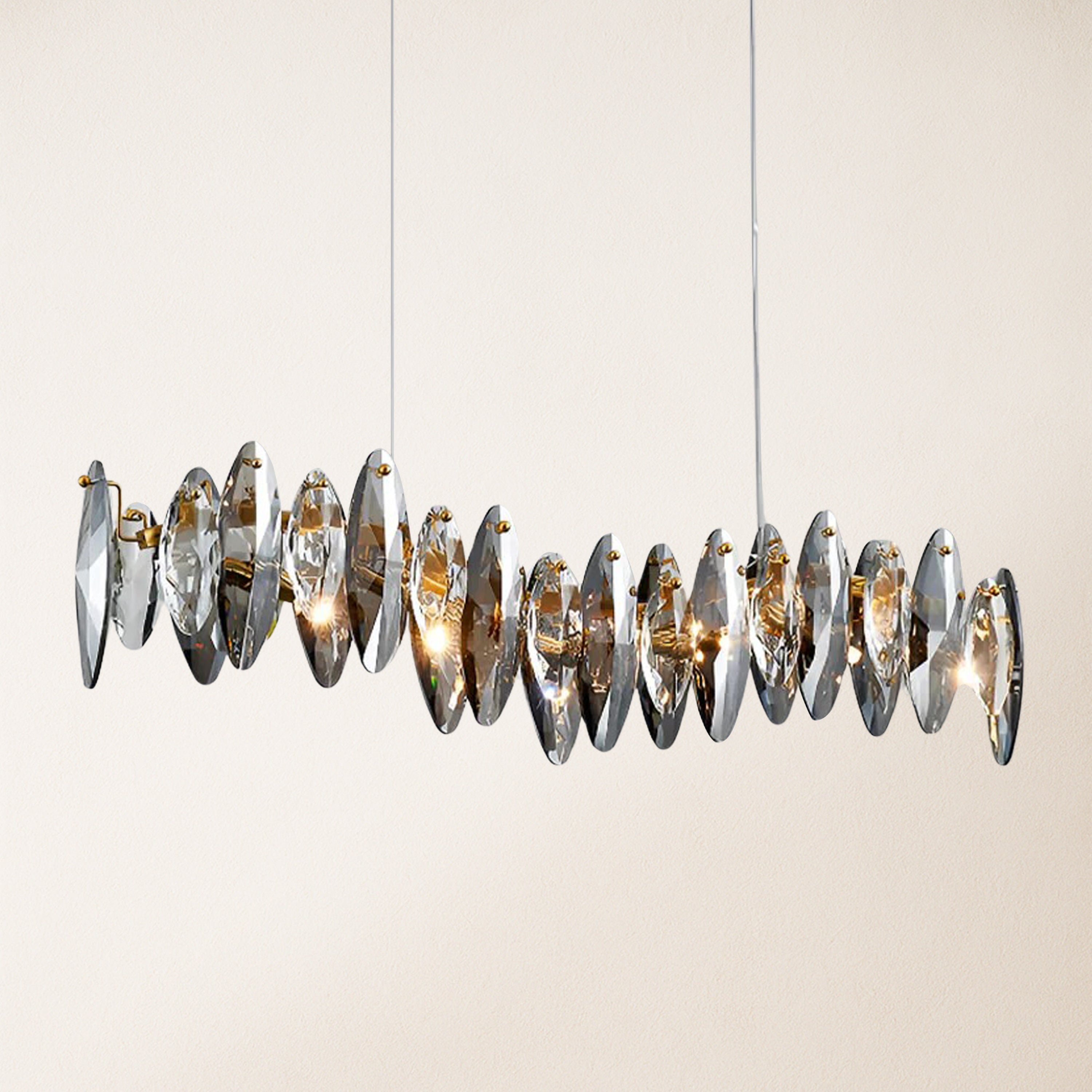 Eclatia Marquise Crystal Linear Chandelier 35"W