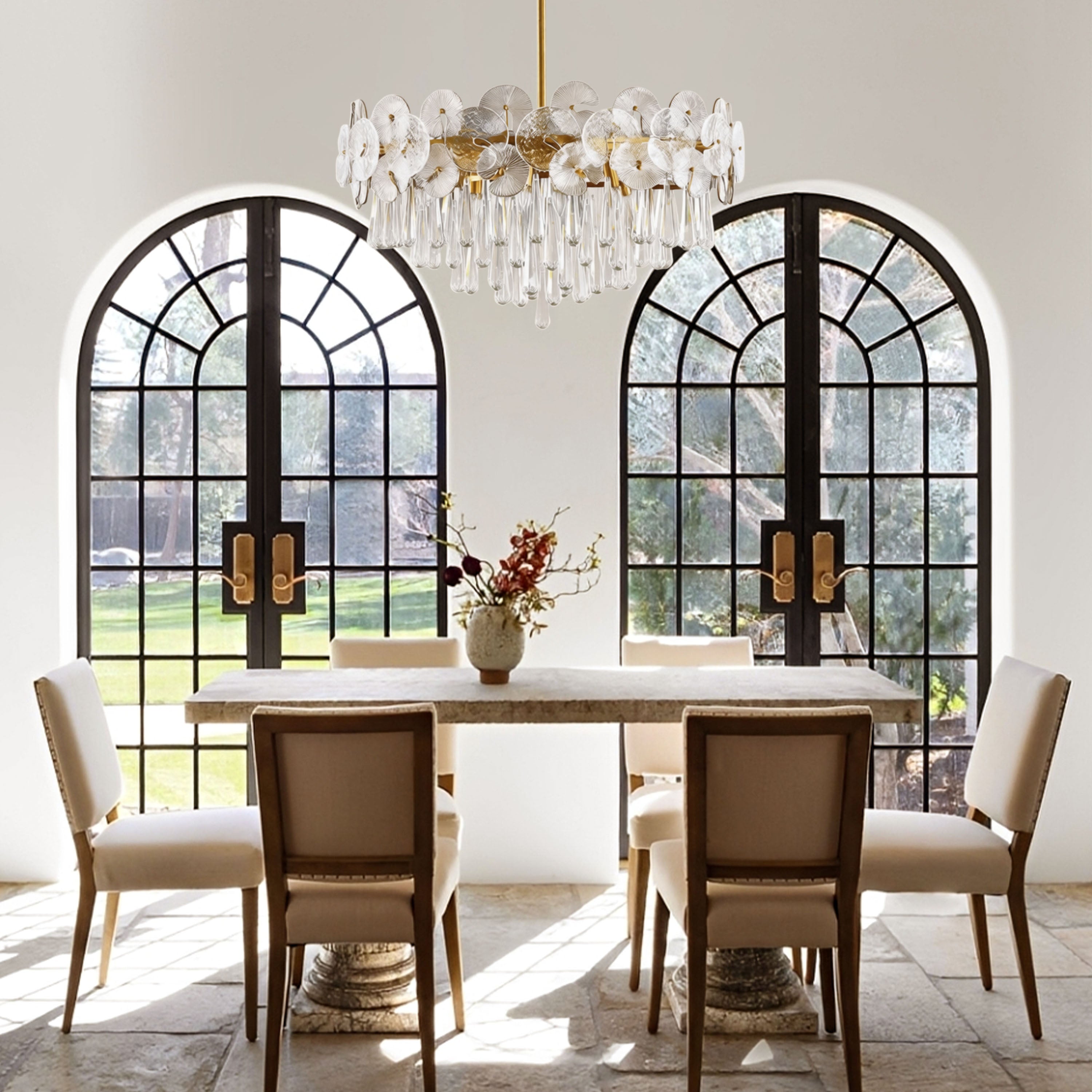 Nymphora Glass Round Chandelier 32"D