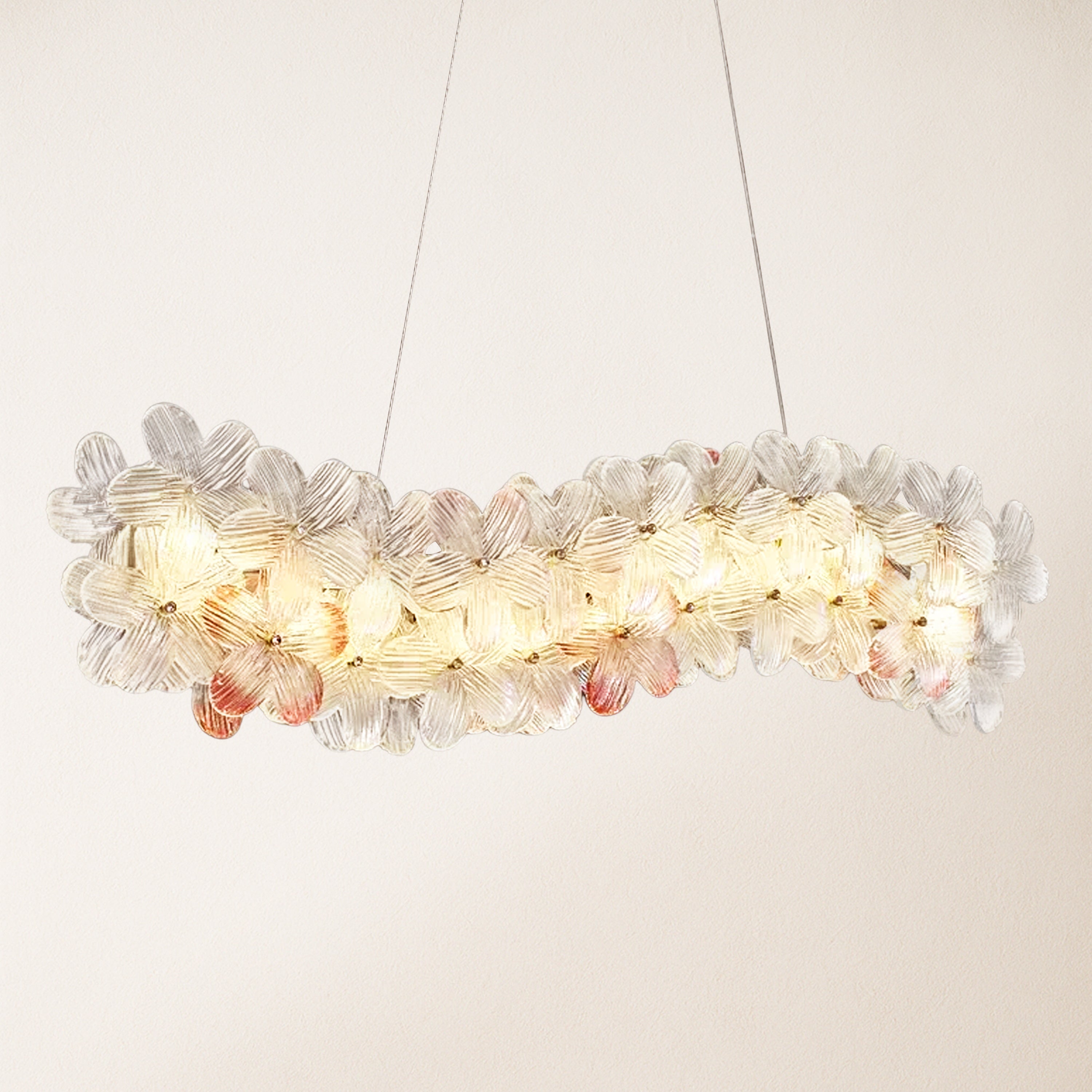 Petalora Glass Linear Chandelier 41"W