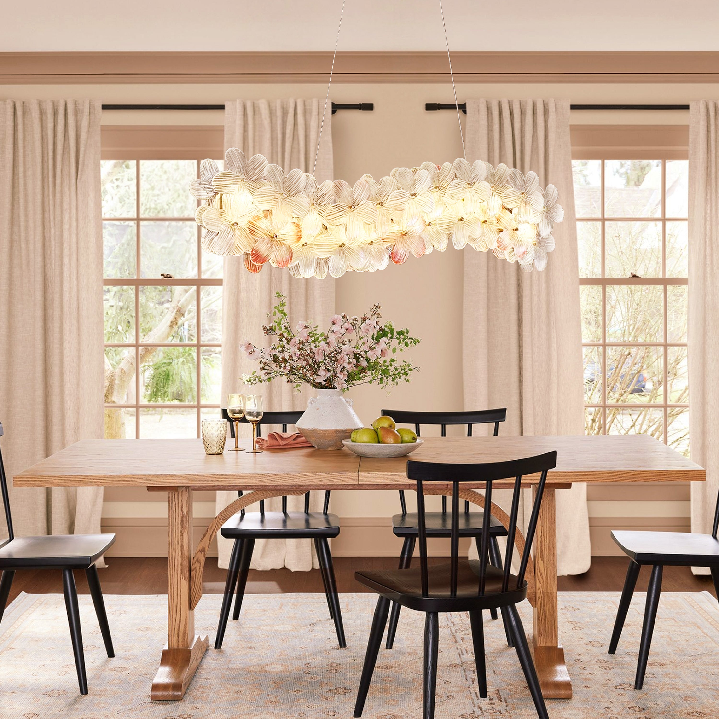 Petalora Glass Linear Chandelier 41"W
