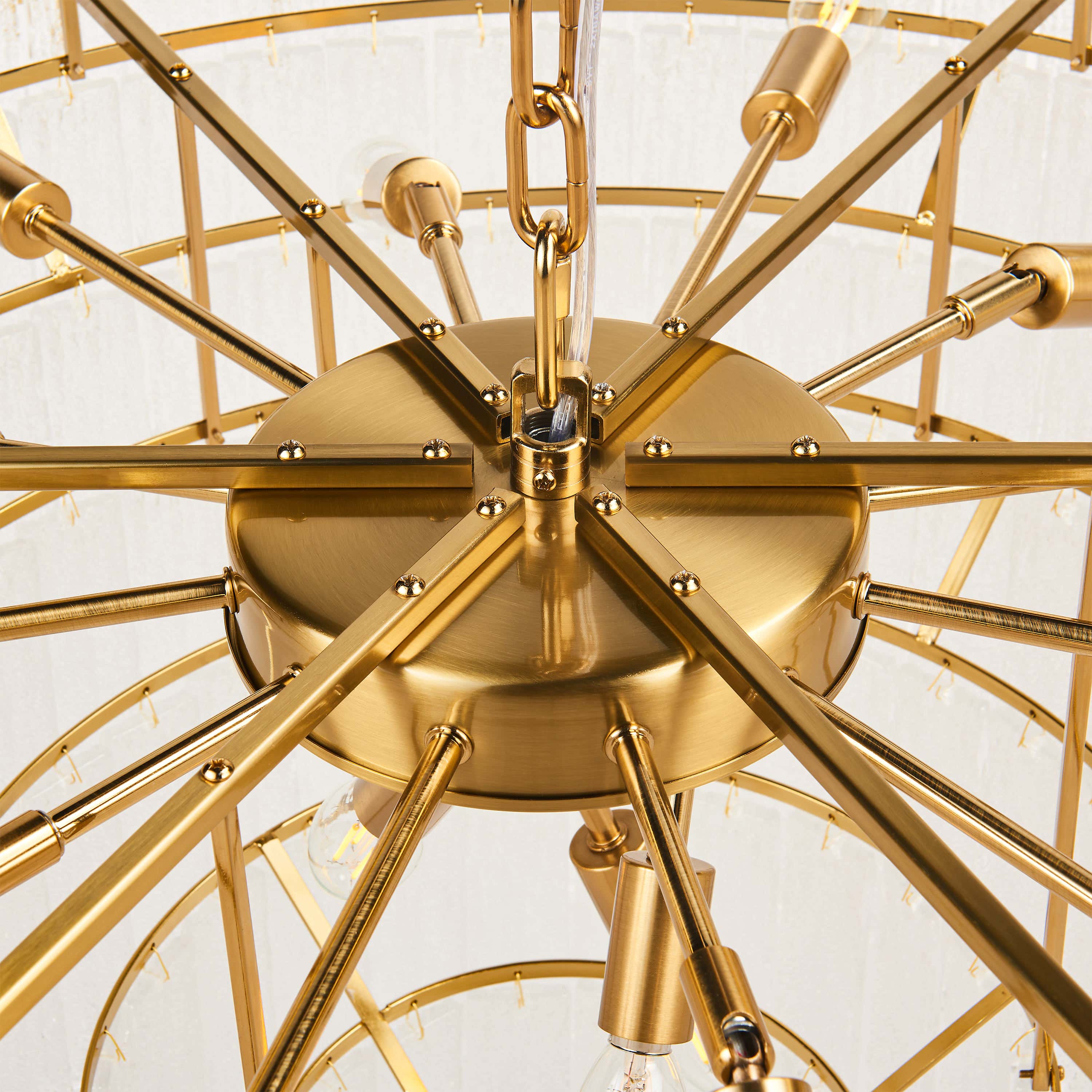 Rheo Tiered Crystal Glass Round Chandelier 36"D