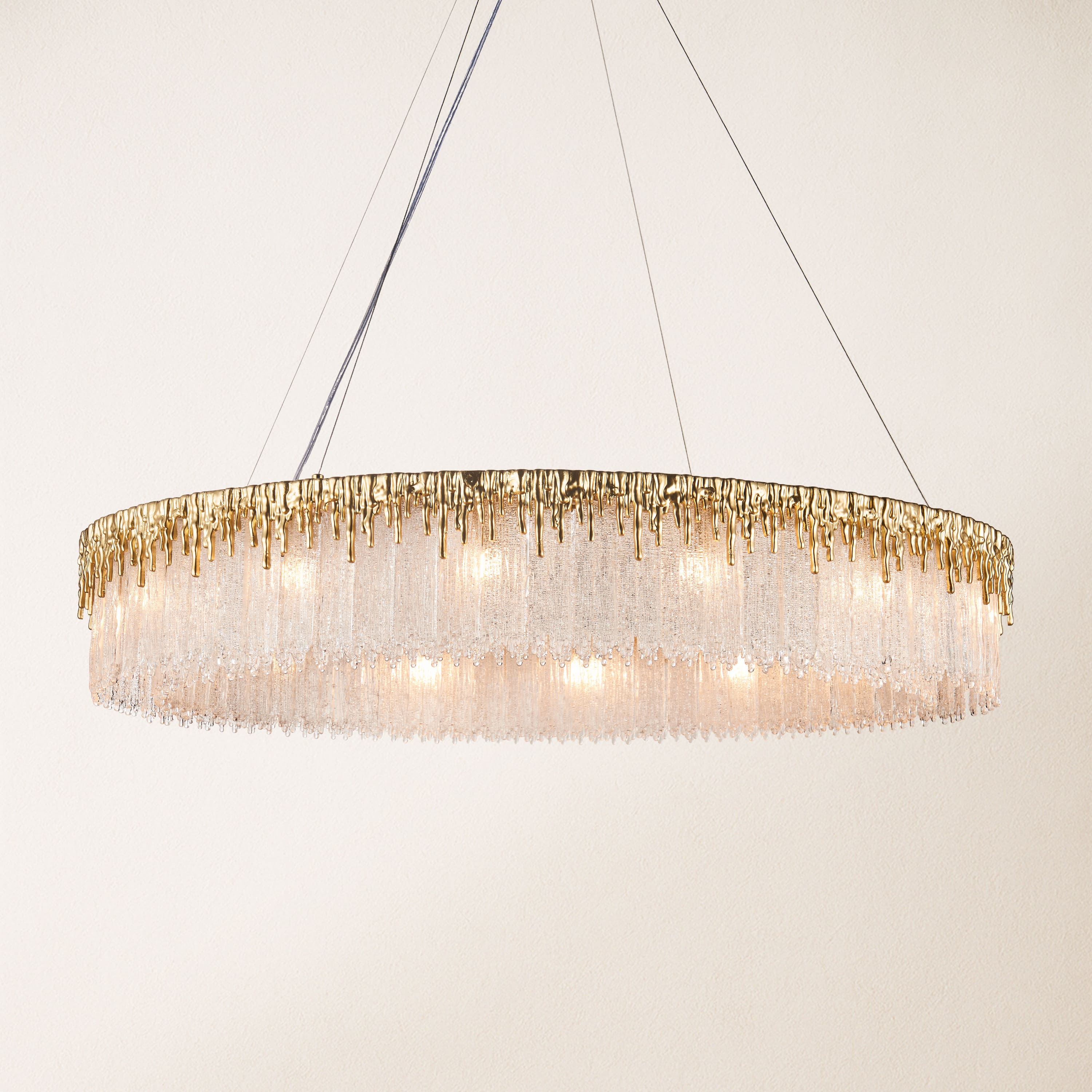 Rieo Crystal Glass Round Chandelier 40"D