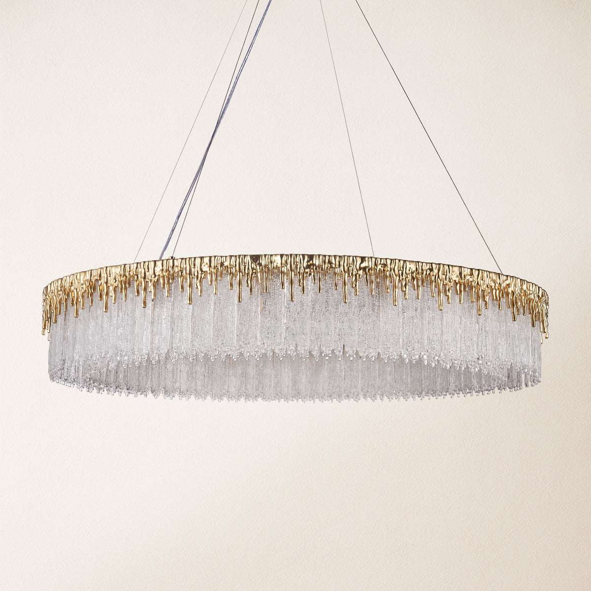 Rieo Crystal Glass Round Chandelier 40"D